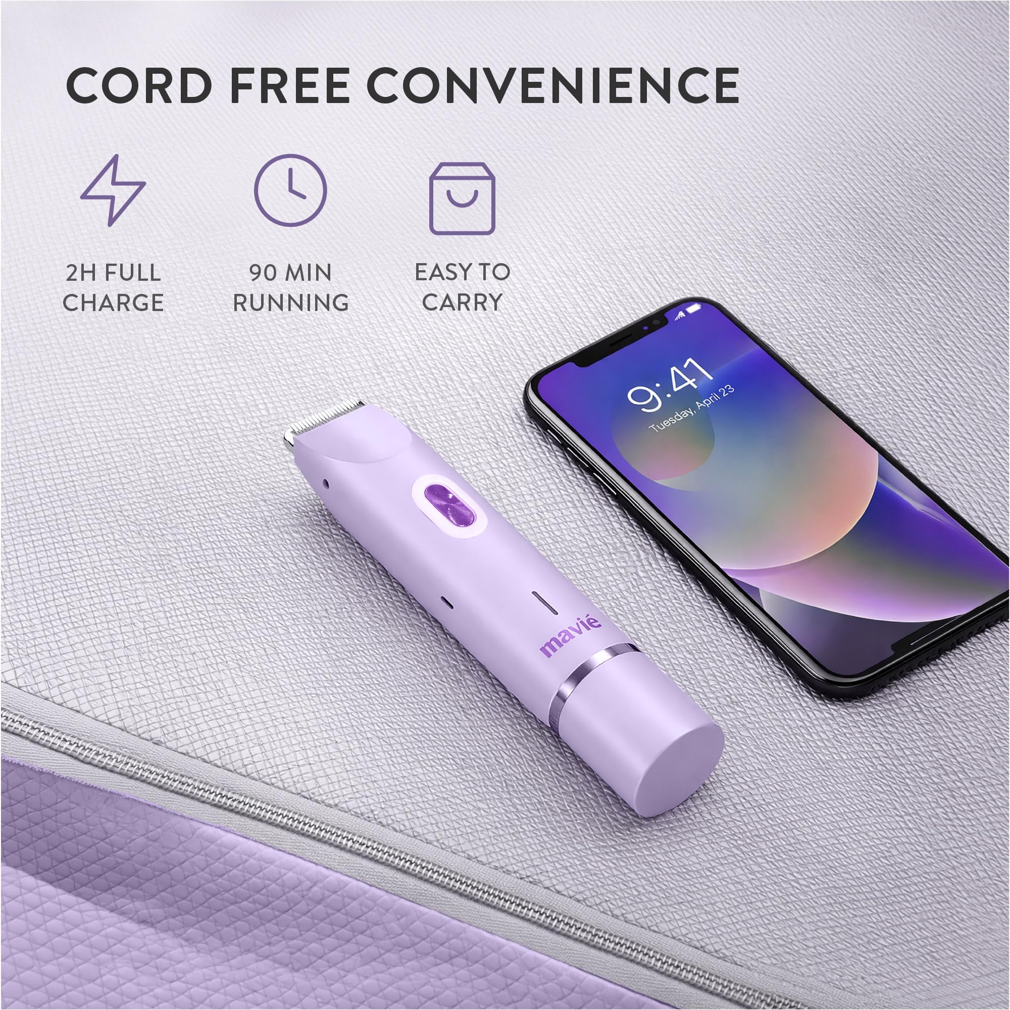 MAVIÉ Recortadora de bikini de doble cabeza para mujer, maquinilla de afeitar eléctrica para cara y cuerpo, herramienta de depilación indolora, cabezales de afeitado de precisión y cuerpo, recargable