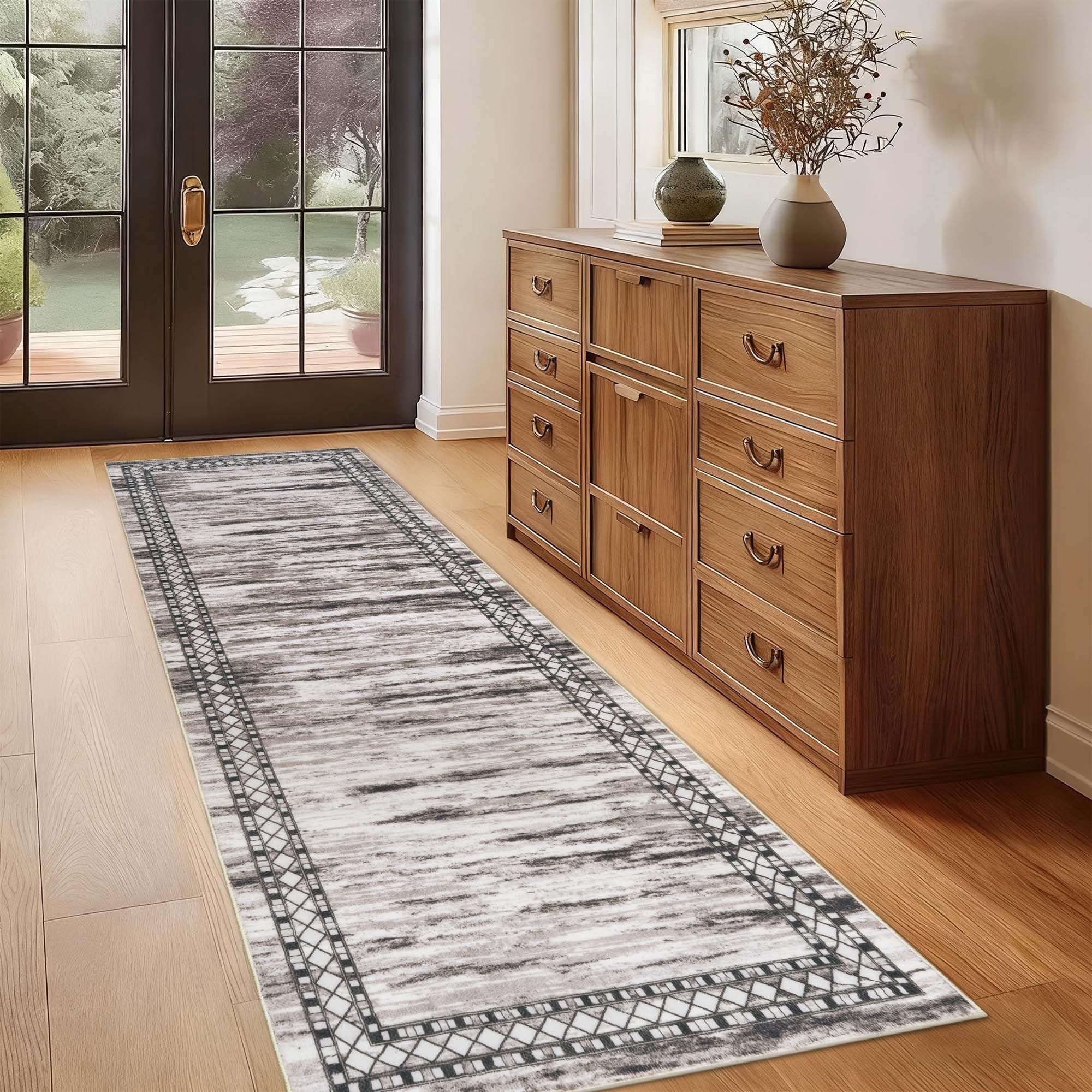 Homcomodar Hallway Runner Taupe 65x240cm Extra Long Runner Rugs for Hallway Non Slip Low Pile Carpet Runners for Hallways Bedroom Doorway Kitchen Laundry Room โ image 1