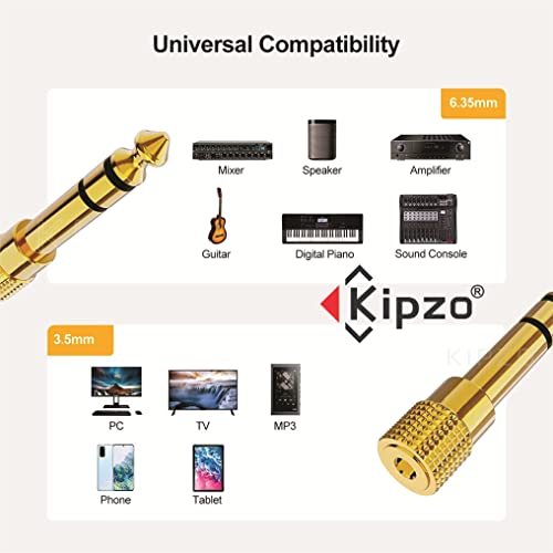 Image of Gold Plated 6.5 mm Male to 3.5 mm Female Jack Audio Converter Connector Adapter 3.5mm Female to 6.5mm Male Stereo Jack Headphone Adapter for Speaker, Amplifier