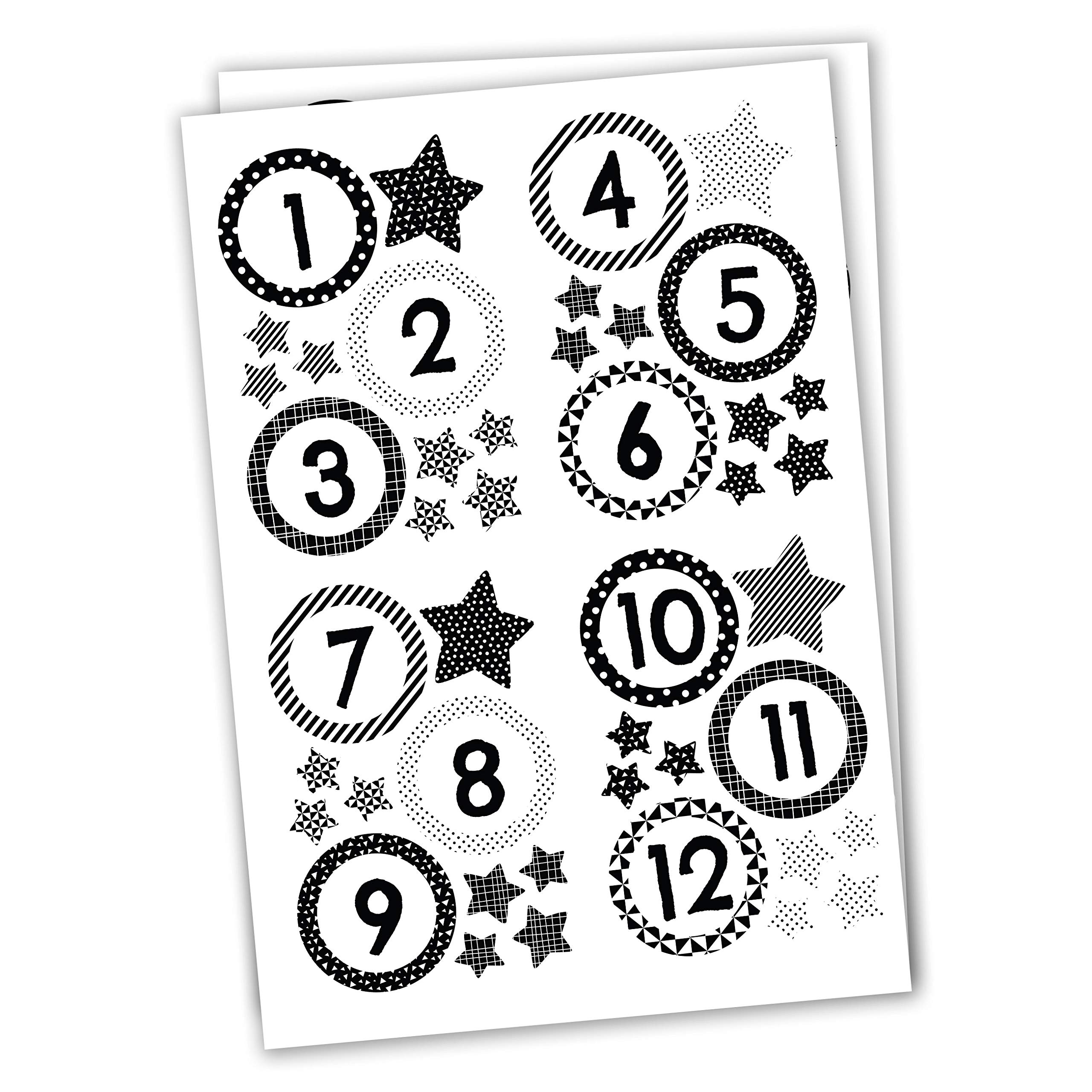 Papierdrachen Advent Calendar for filling - 24 paper bags with stickers - motif black with stars - 113 - Image 2