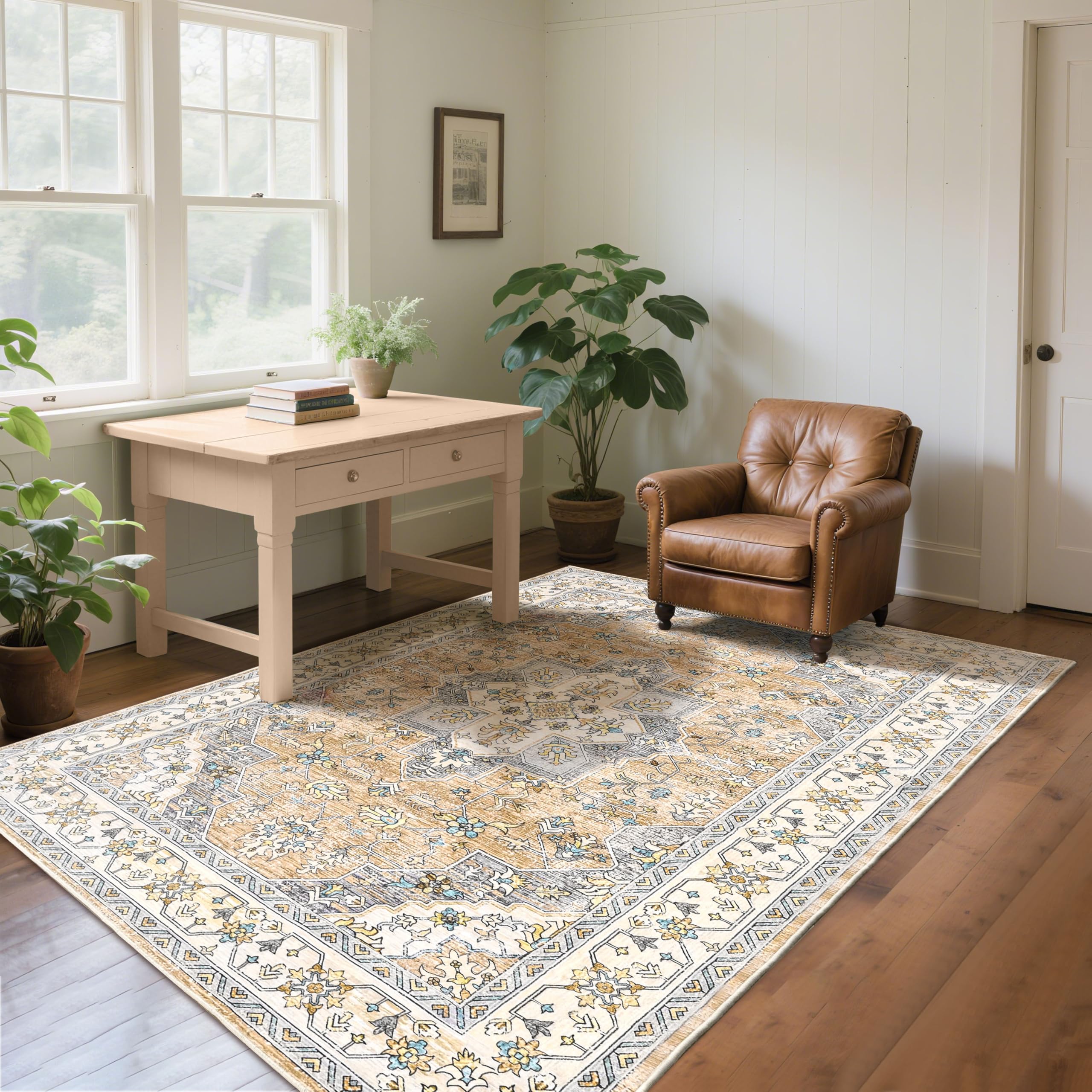 Amazon.com: CRYPTOLITE Vintage Area Rug 5x7 Rugs, Machine Washable