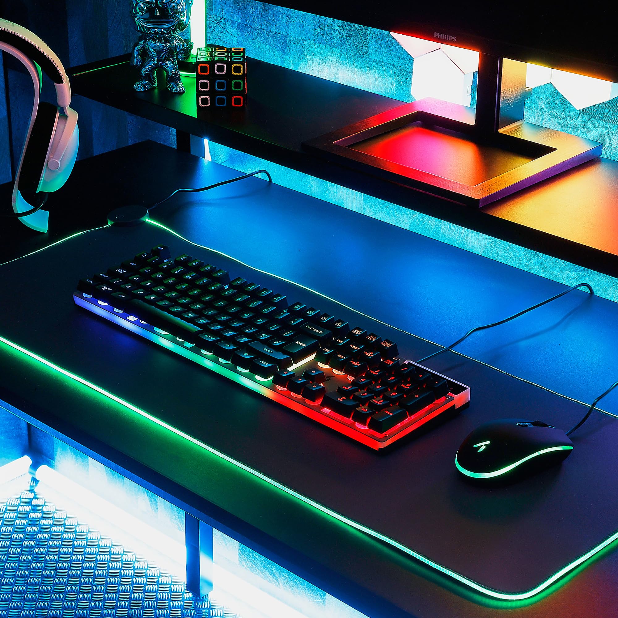 STEALTH Clavier et souris lumineux de jeu - Compatible avec PC