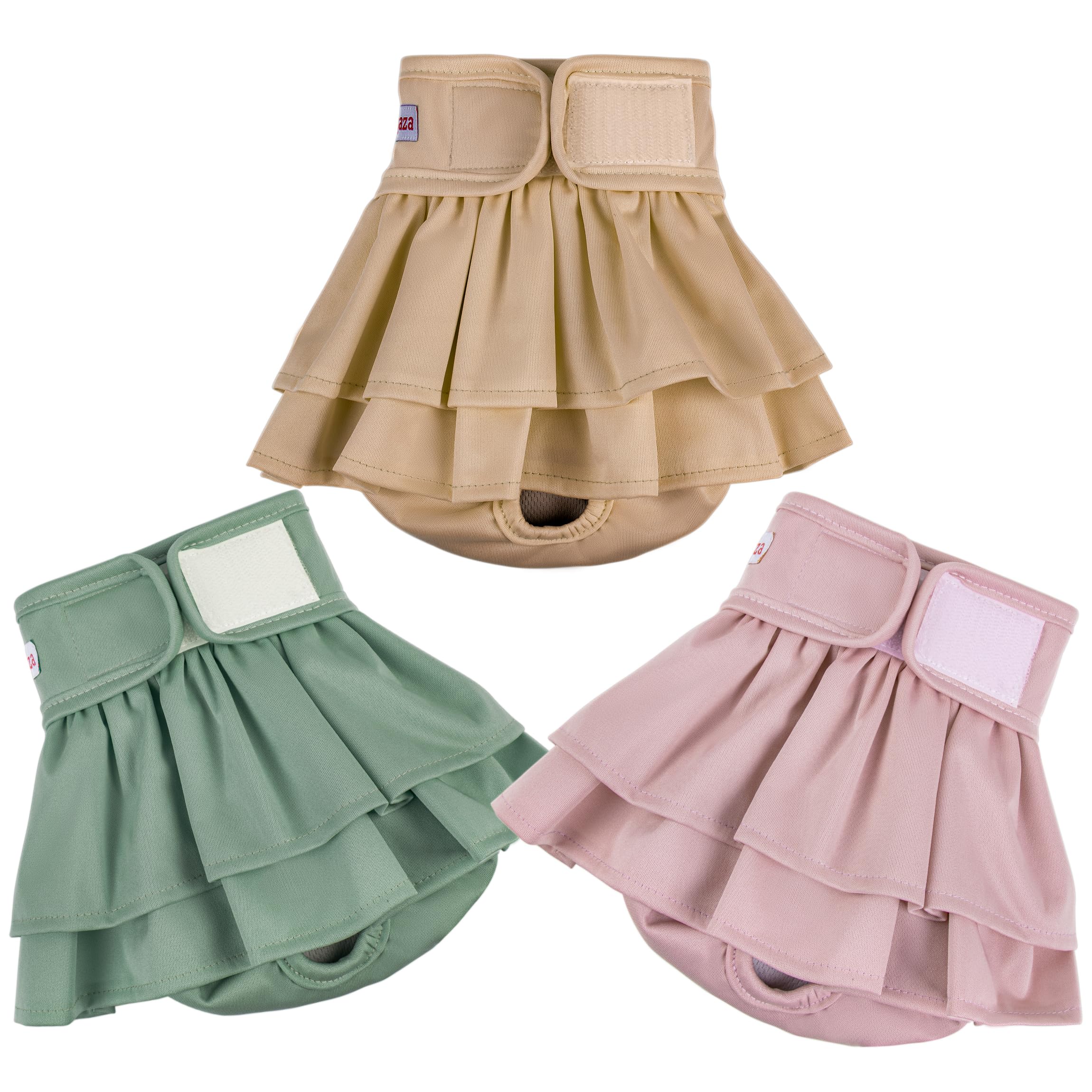 Female Dogs Diapers Belly Bands(3Pack), Washable Reusable Female Skirt Doggy Wraps Panties for Doggie Puppy Pooping Potty Training Incontinence