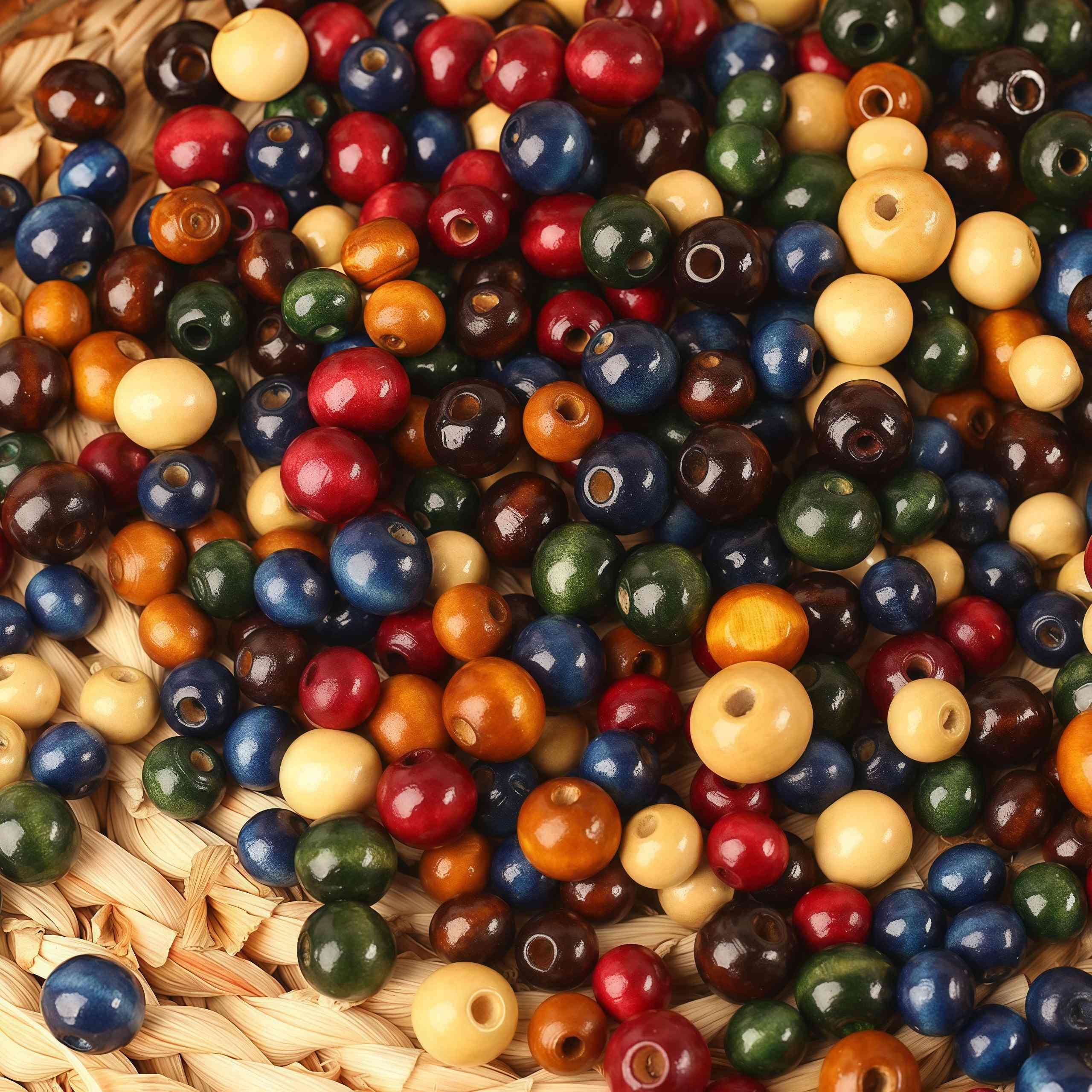 DAHI 580pcs Color Wooden Beads, Round Vintage Wood Balls Mix Wooden Spacer Beads with Hole, Great for Jewelry Bracelets Necklace Earring Making DIY Craft Projec (Colourful-Mix)