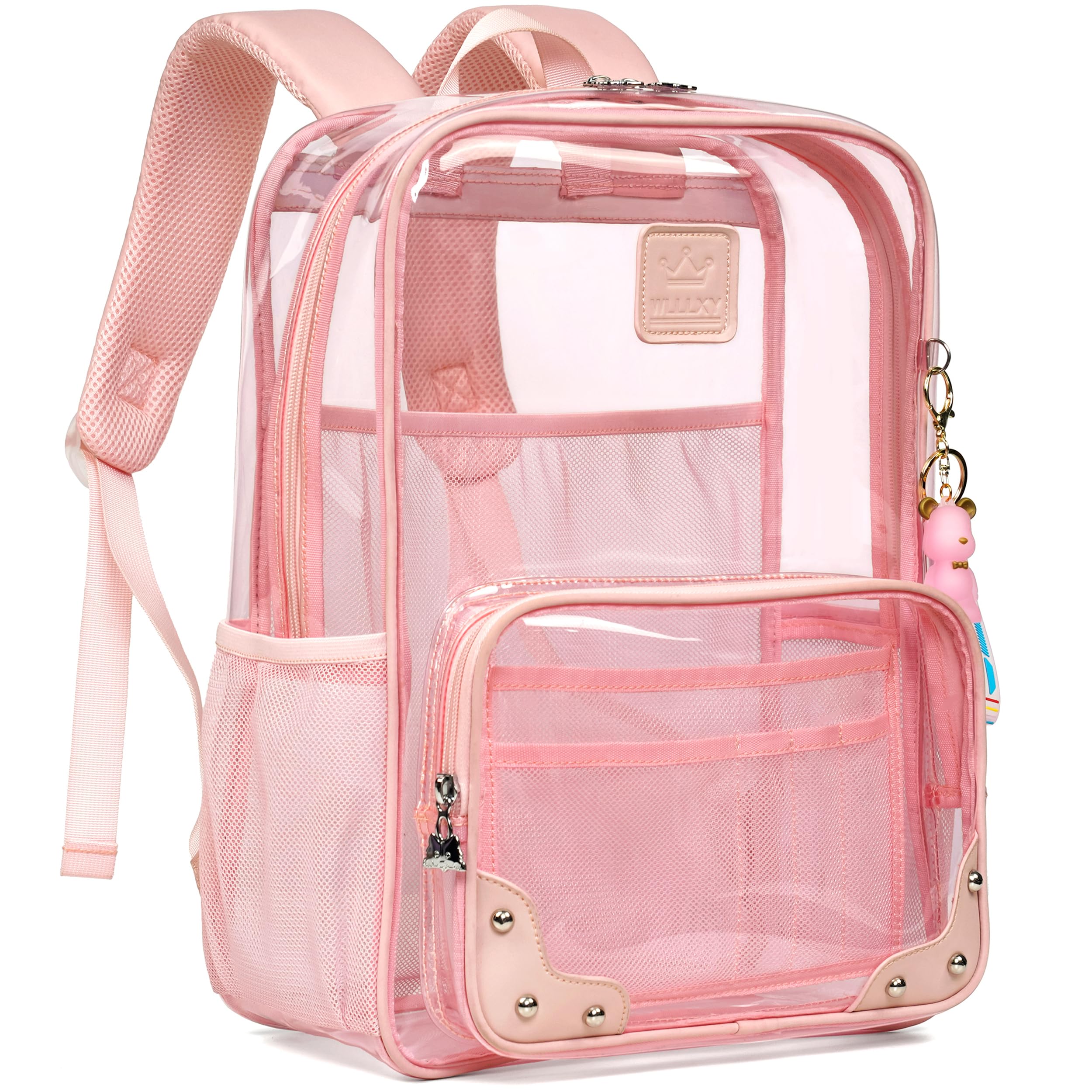 Caoroky knight Clear Backpack Heavy Duty Transparent Laptop Backpacks 15.6 Inch See Through TPU Travel Daypack Large College Bookbag for Women Men