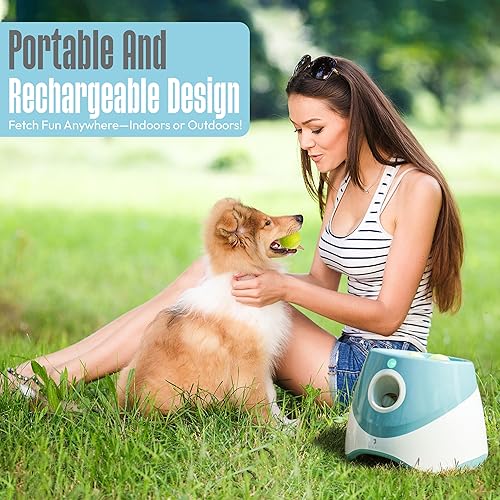 Vista 2 de Lanzador automático de pelotas para perros pequeños – Máquina lanzadora de pelotas para perros – Juguete interactivo para interiores y exteriores