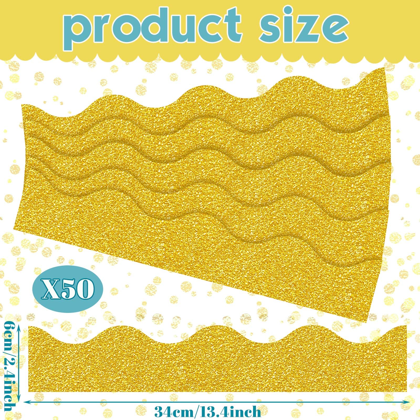 Buy 55.8 Feet Bulletin Board Border Shine Glitter Scalloped Borders