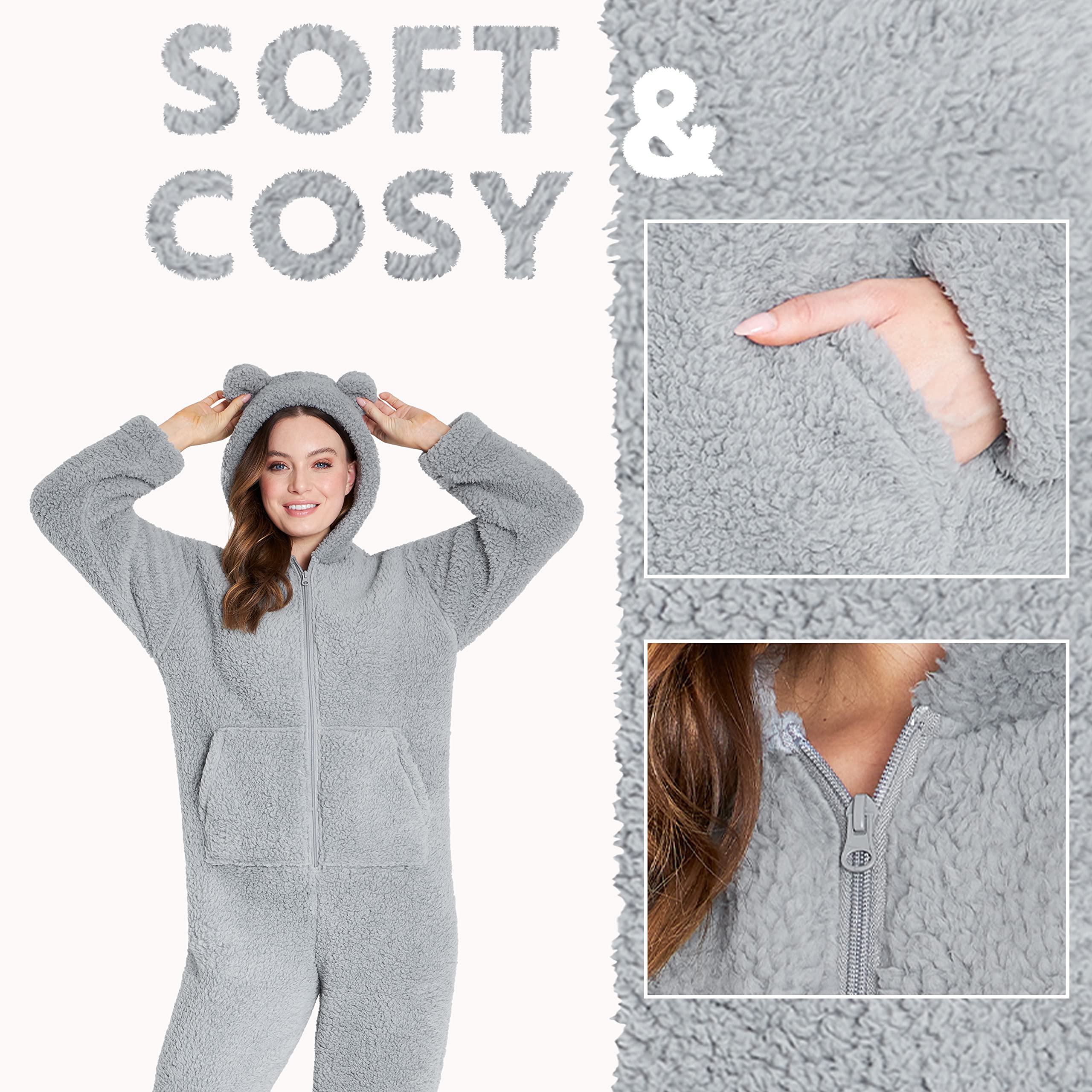 CityComfort Combinaison Pyjama Femme en Polaire Peluche