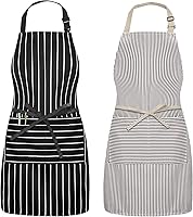 Vista 43 de Syntus Delantal ajustable con 2 bolsillos, delantales de cocina para mujeres, hombres, chef