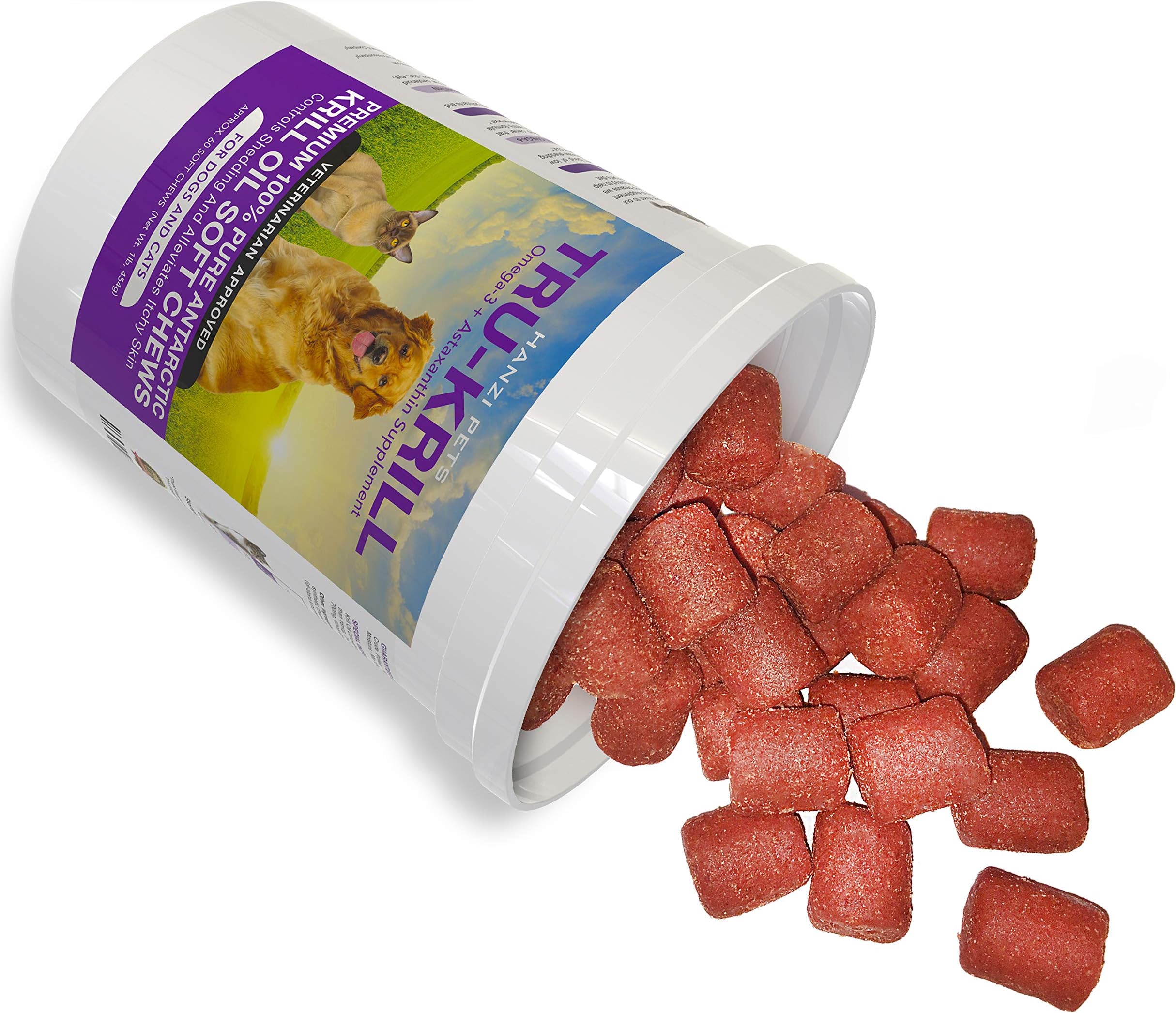 #1 Premium Antarctic Krill Oil Soft Chews for Dogs | Rich in Omega 3 | Astaxanthin | Vitamin E | for Skin and Coat | Low Allergen | Low Calorie | cGMP Certified | Made in USA | 60 Savory Soft Chews
