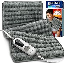 GENIANI Back Pain &amp; Relaxation Gifts for Women &ndash; Electric Heating Pad for Back, Neck &amp; Shoulders, Soft Microplush Electric Throw Heating Pad for Period Comfort, Fast Heating, Auto Shut Off, 12"x24"