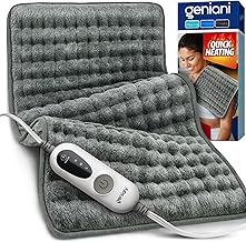GENIANI Electric Heating Pad for Back Pain & Cramps Relief, Electric Throw, Auto Shut Off, Machine Washable, Moist Heat Pad for Neck & Shoulder, Extra Large 24x12