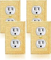 Vista 21 de 4 piezas de diamantes de imitación de imitación de madera de grano de pared cubierta de interruptor de luz de palanca, cubierta decorativa duradera