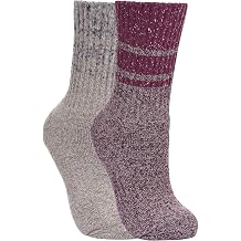 Trespass Womens/Ladies Hadley Hiking Boot Socks 2 Pairs 5/8 US Grape Wine/Oatmeal