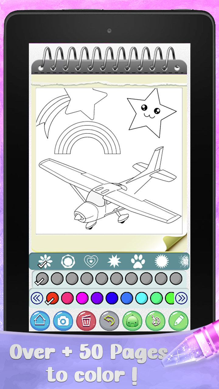 Airplane Coloring Page : Cute Plane aviation Coloring Book for Toddlers ...
