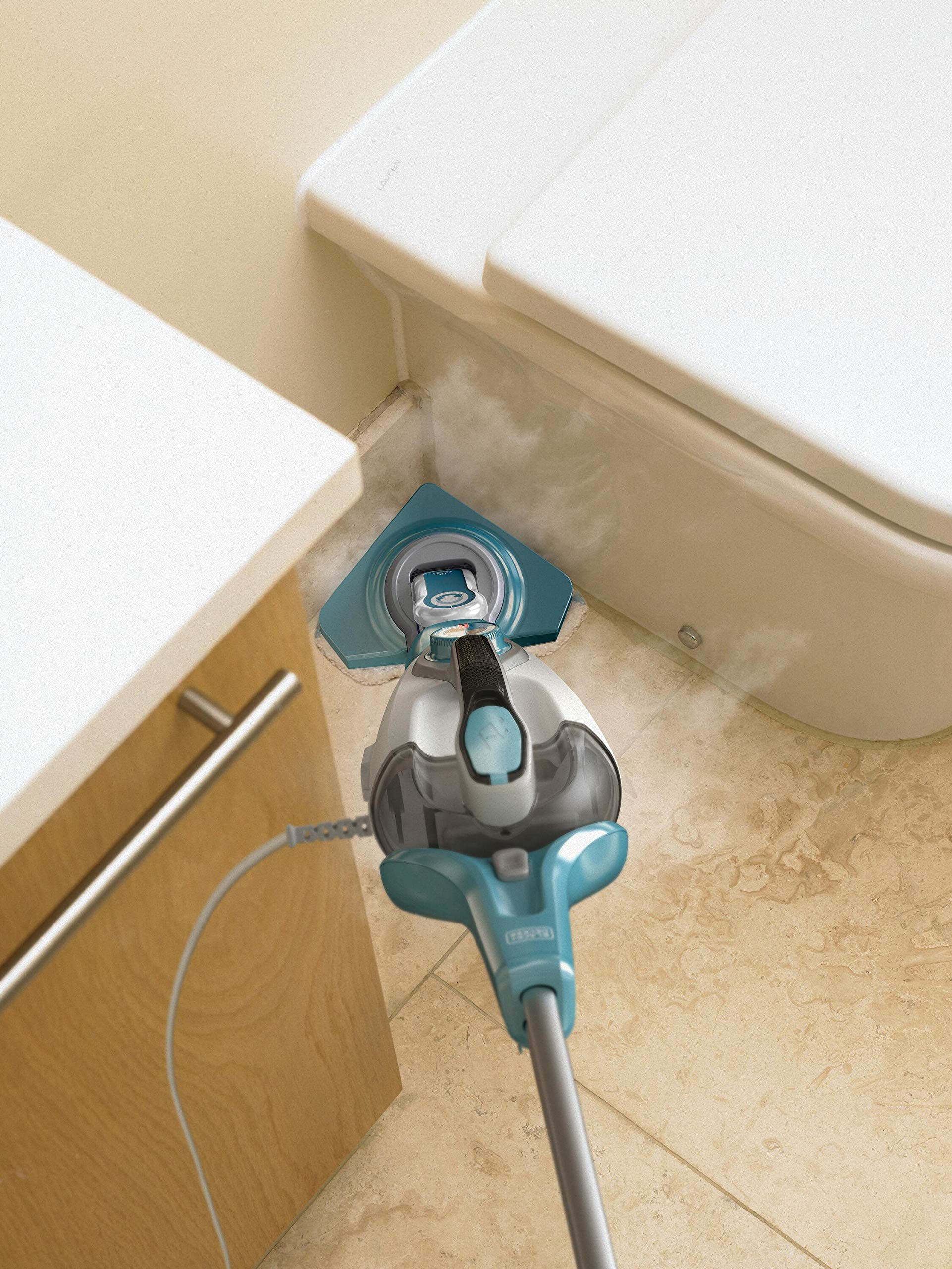 BLACK+DECKER BHSM168DSM-QS - Mopa a Vapor 2 en 1, Potencia 1.600 W, con Cabezal Delta y SteaMitt, Limpieza Eficiente y Ecológica, Tecnología AutoSelect, Accesorios Incluidos