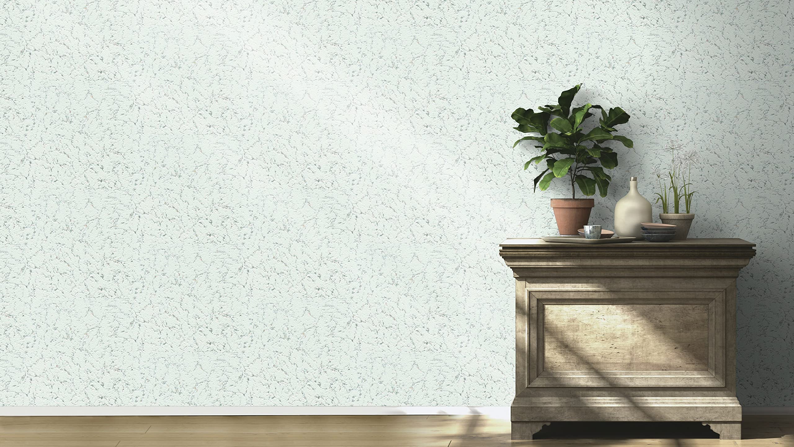 Rasch Wallpaper 340419 - Paper Wallpaper with Plaster Texture, Plaster Look, 10.05 m x 0.53 m (L x W), White - Image 4