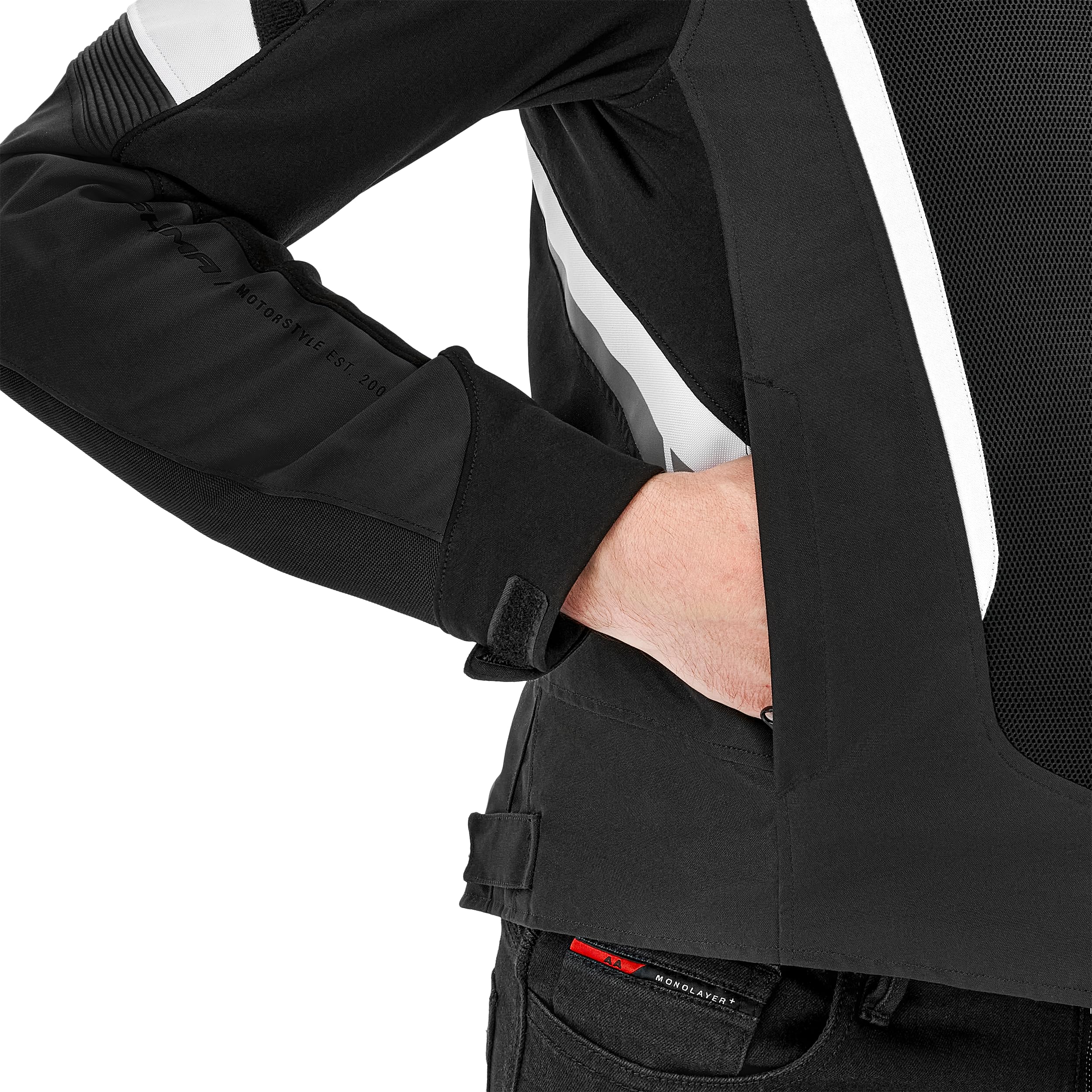 SHIMA MeshPro 2.0 Motorrad Jacke Herren mit Protektoren AirForce Rückenprotektor Motorradjacke Sommer Schulter Protektor Ellbogen Textiljacke Schutzjacken Protektorenjacke Stadt (Männer, Weiß, L)