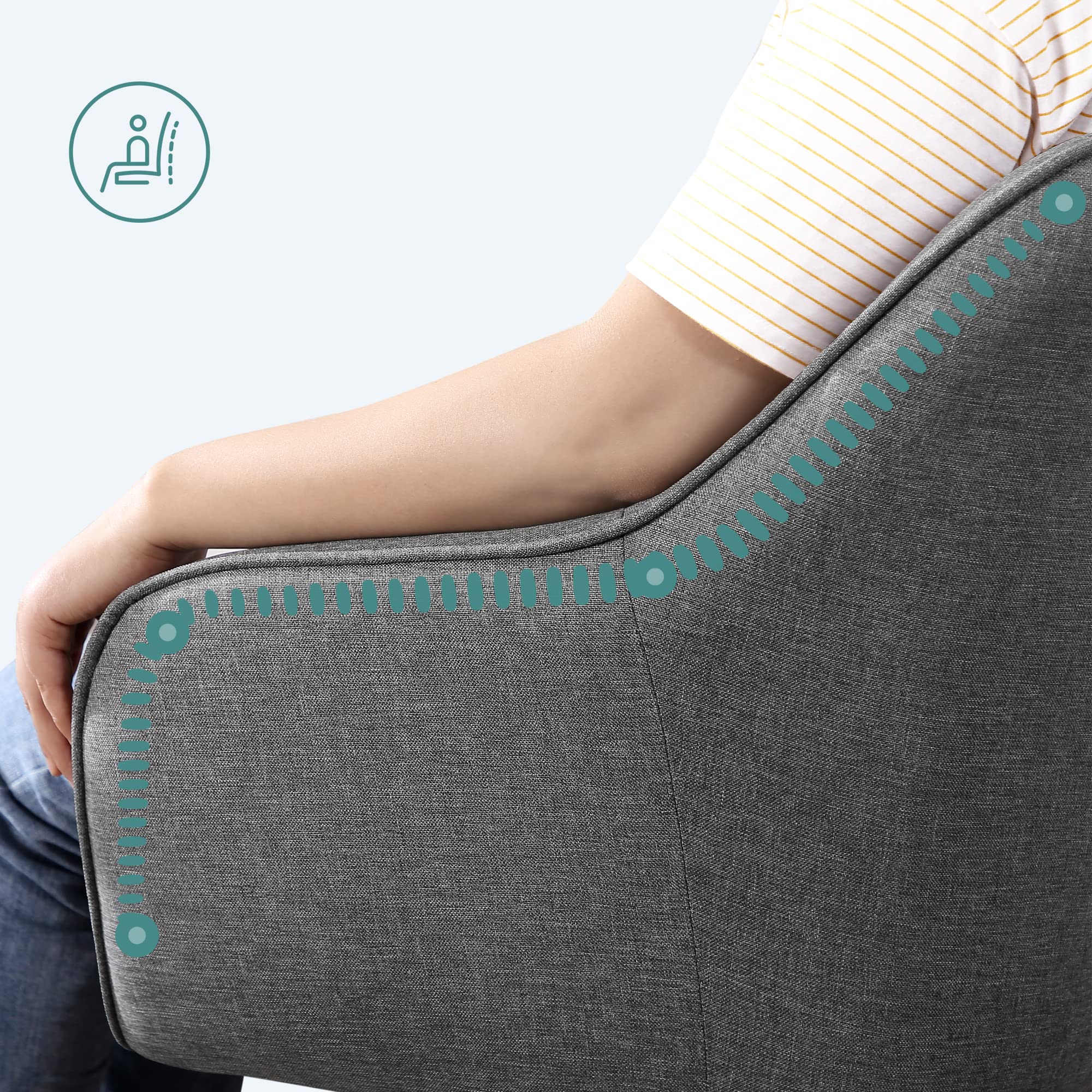 SONGMICS Juego de 2, Silla de Estudio, Silla Giratoria, Altura Ajustable, Carga de 110 kg, Marco de Acero, Tela de Algodón-Lino Transpirable, para Estudio, Dormitorio, Gris OBG919G01 | Ajustable en altura, con ruedas, capacidad 110 kg, para habitación, to