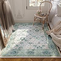 Vista 49 de Rugcomf Alfombra de pasillo de 2' 6'' x 8' lavable, alfombra boho suave, antideslizante, de lana sintética, alfombra vintage para cocina, entrada