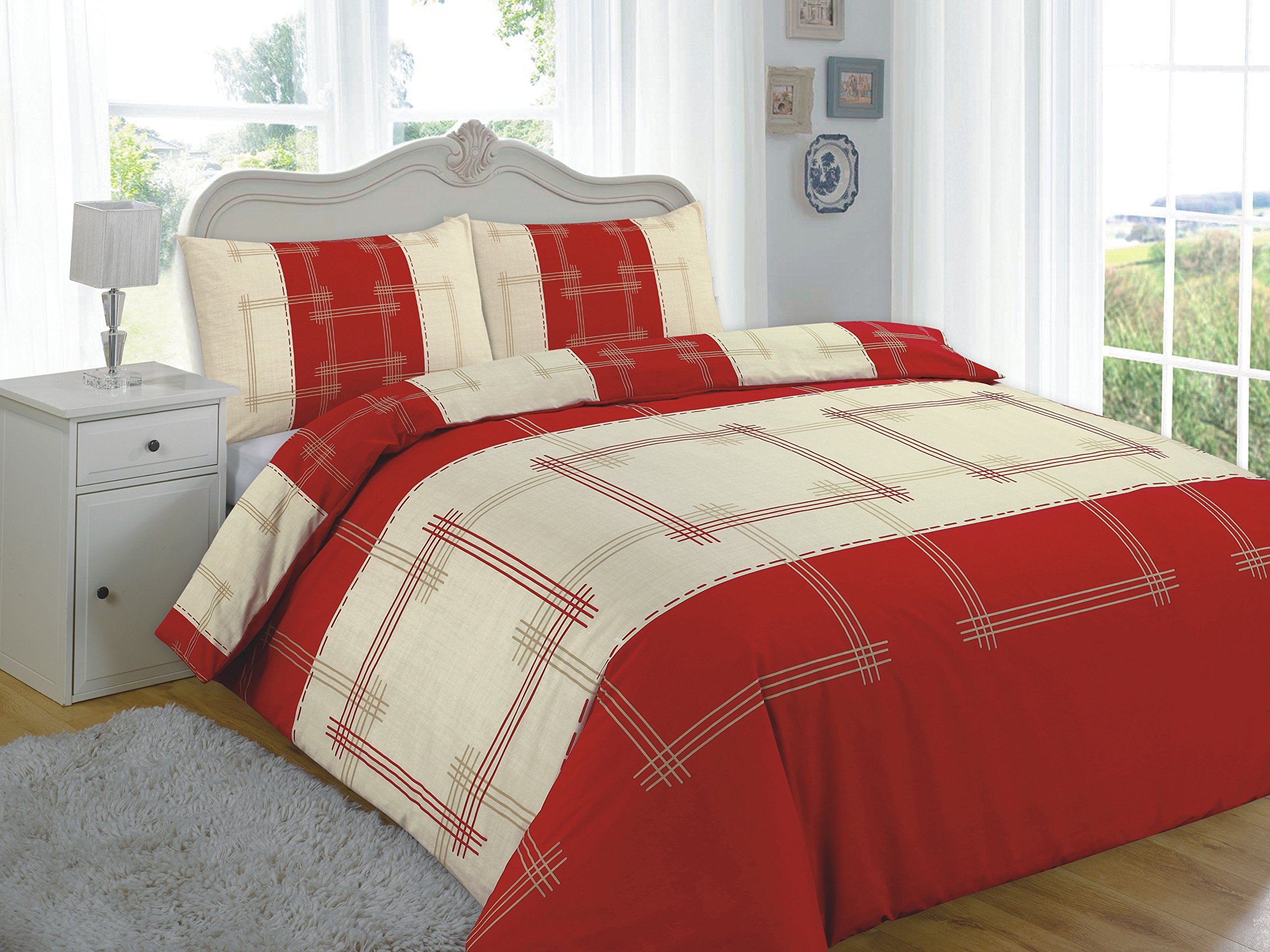 Goldstar Red Goldstar® Campus Super King Size Duvet Quilt Cover With Pillow Case