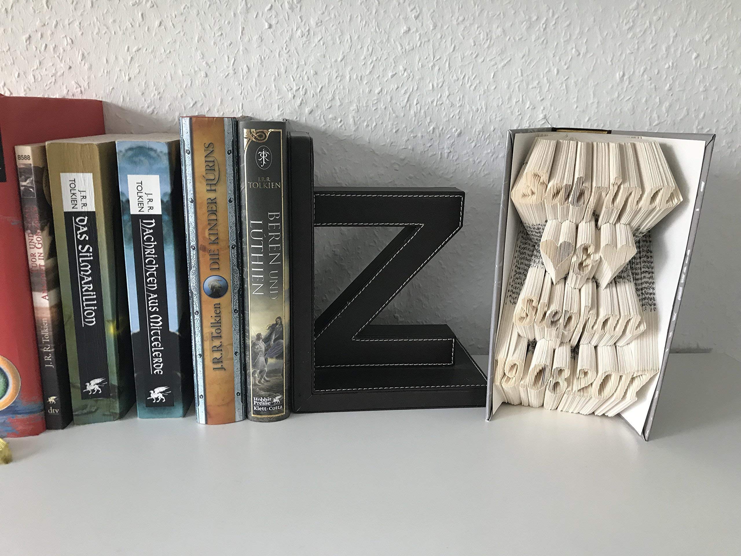 Gefaltetes Buch mit Wunschname & Datum – personalisiertes Geschenk Hochzeit, Jubiläum, Hochzeitstag, Jahrestag – Buchkunst mit Vier Zeilen nach Wunsch – handgefertigtes Unikat