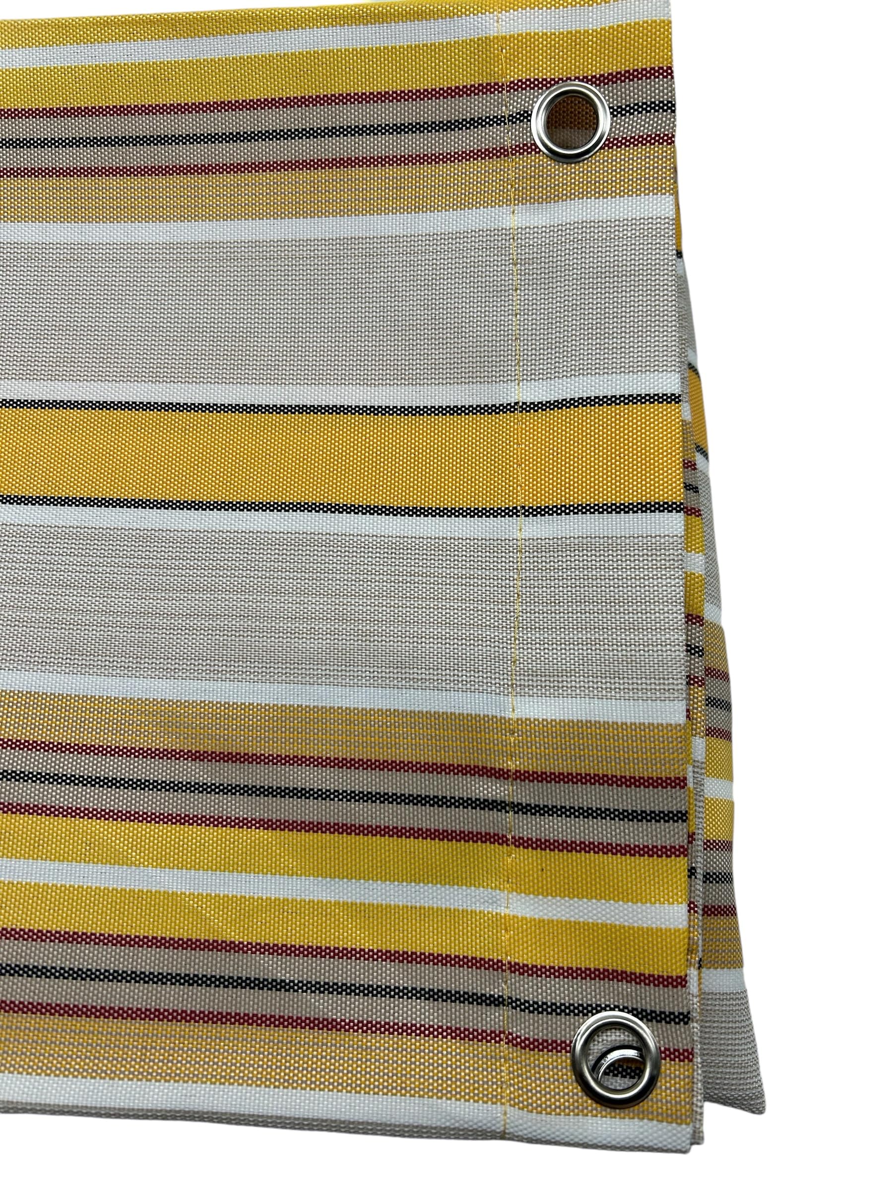 GCARREDOCASA Tende Da Sole Per Balconi 150x300cm - Fissaggio ad Anelli - GIALLO - Tenda da Sole Per Esterno Tessuto Resistente con Anelli Lavabile a Caduta,Telo Ombreggiante Occhiellato Righe Africa