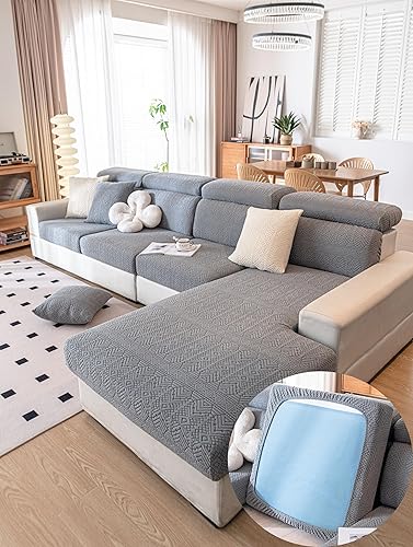 Funda de sofá lavable apta para mascotas, funda de cojín elástica para sofá y sofá, funda de sofá seccional, en forma de L con parte inferior