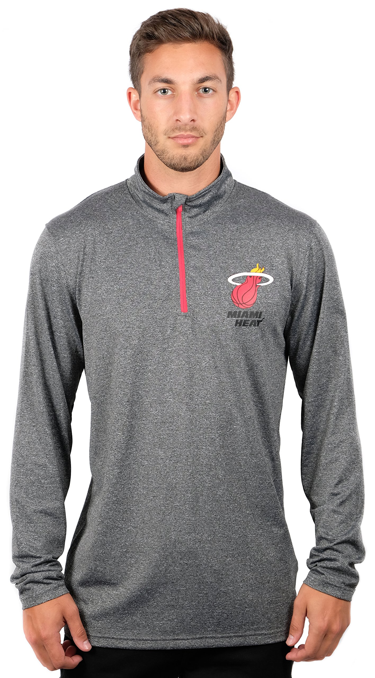 Ultra GameUltra Game Men's Standard Quarter Zip Pullover Long Sleeve Tee, Heather Charcoal, Medium