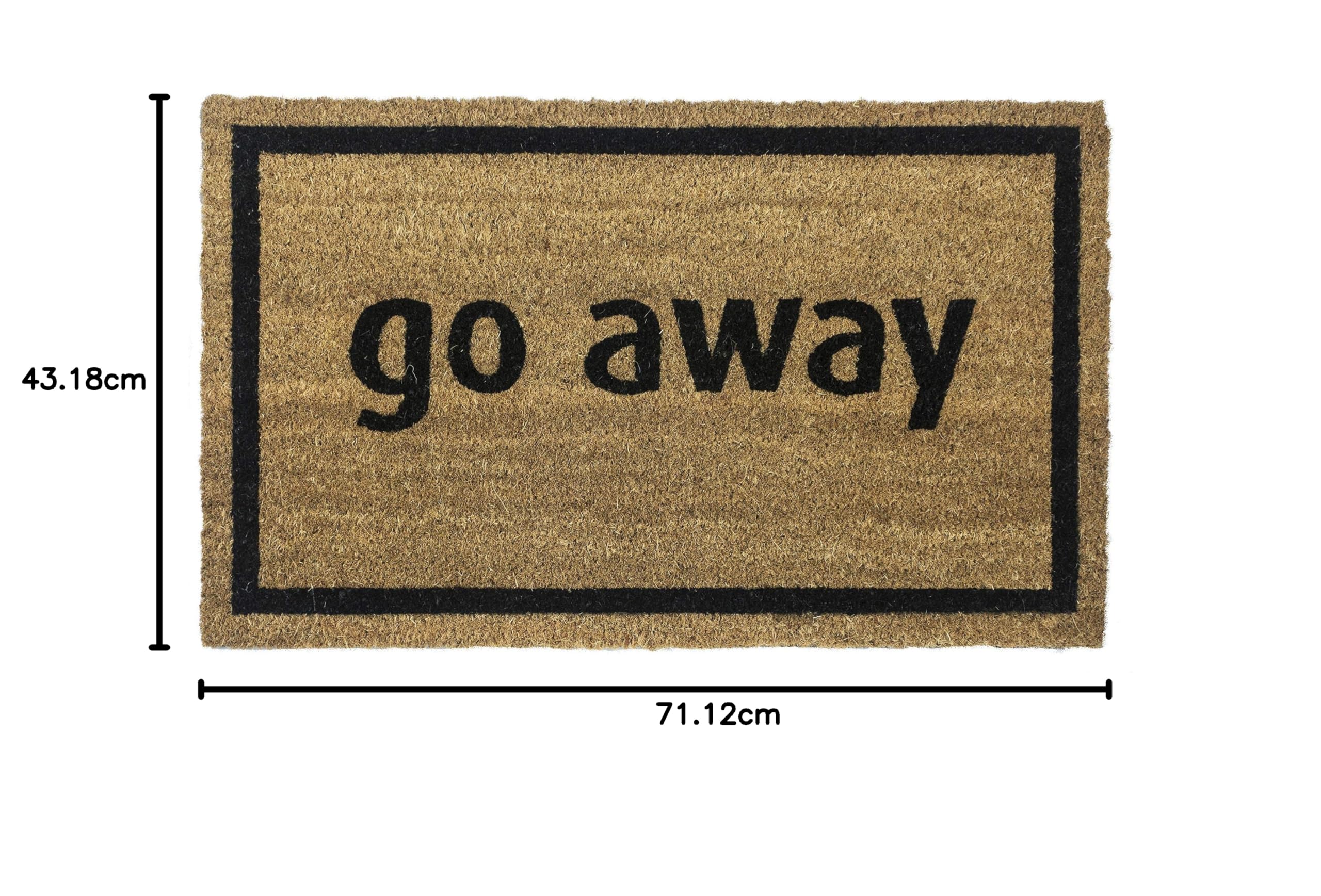 Entryways - Zerbino antiscivolo in fibra di cocco, 43 x 71 cm, colore: Nero