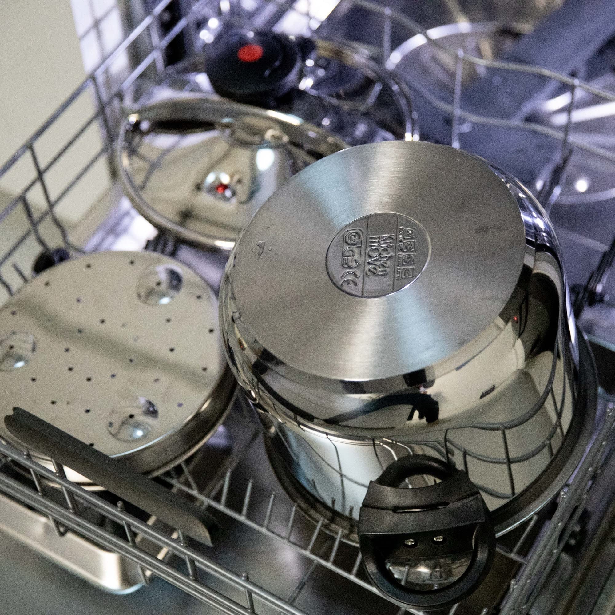 Kitchen Move CLASSIQUE Schnellkochtopf mit Bügel, aus Edelstahl, mit Garkorb, Ø 24 cm, 10 l