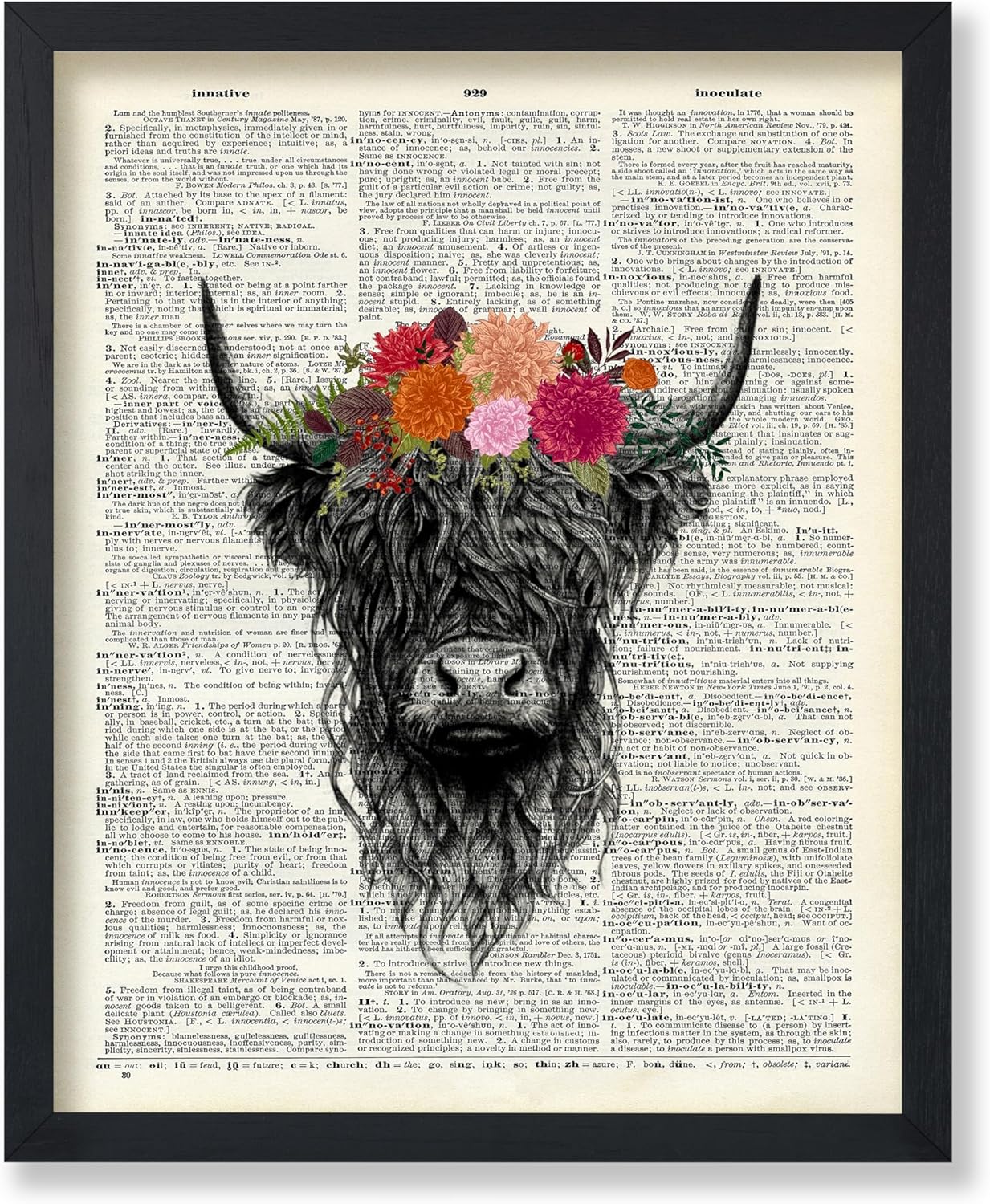 ポスター マスター辞書 アートポスター - ハイランド牛プリント - 牛