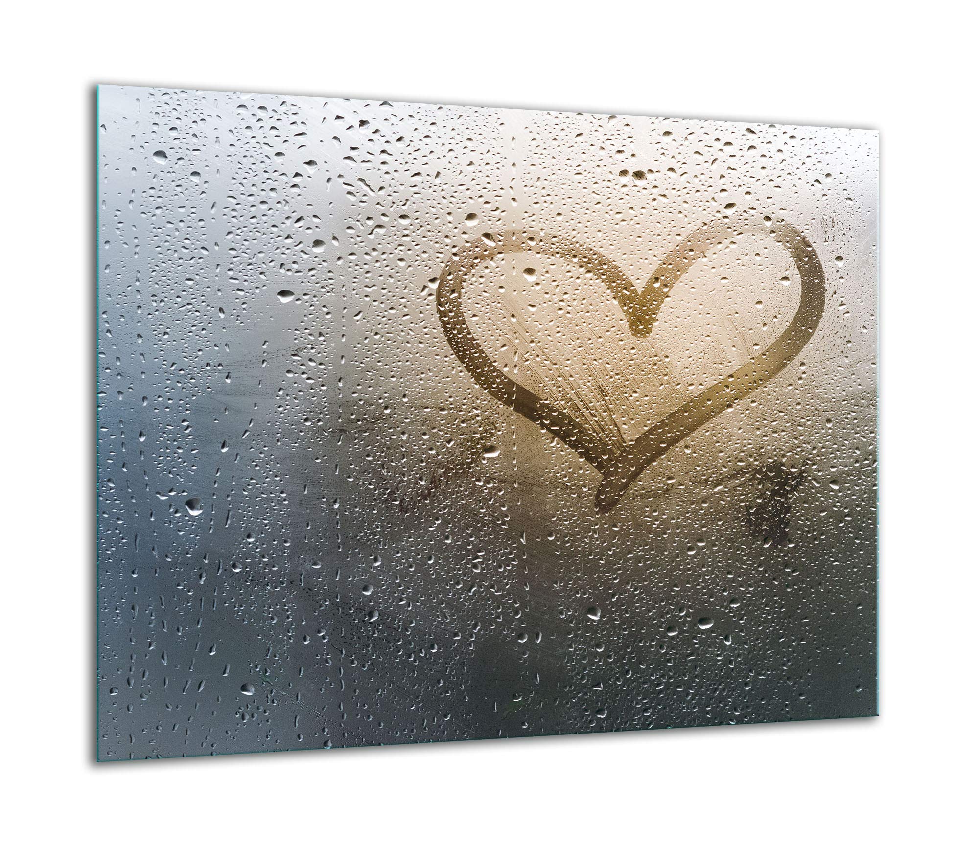 TMK - Placa protectora de vitrocerámica 60 x 52 cm 1 pieza cocina eléctrica universal para inducción protección contra salpicaduras tabla de cortar de vidrio templado como decoración Corazon