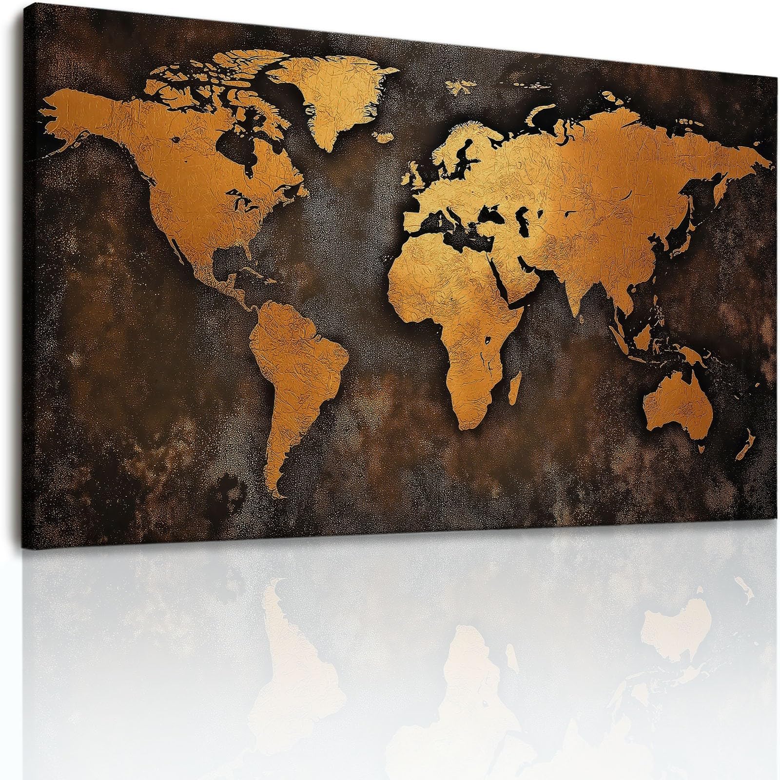 Lienzo decorativo para pared, diseño de mapa del mundo rústico, 39 x 20 pulgadas, pinturas sin marco, cuadros de pared clásicos retro, pósteres marrones o sala de estar, baño, dormitorio, pasillo
