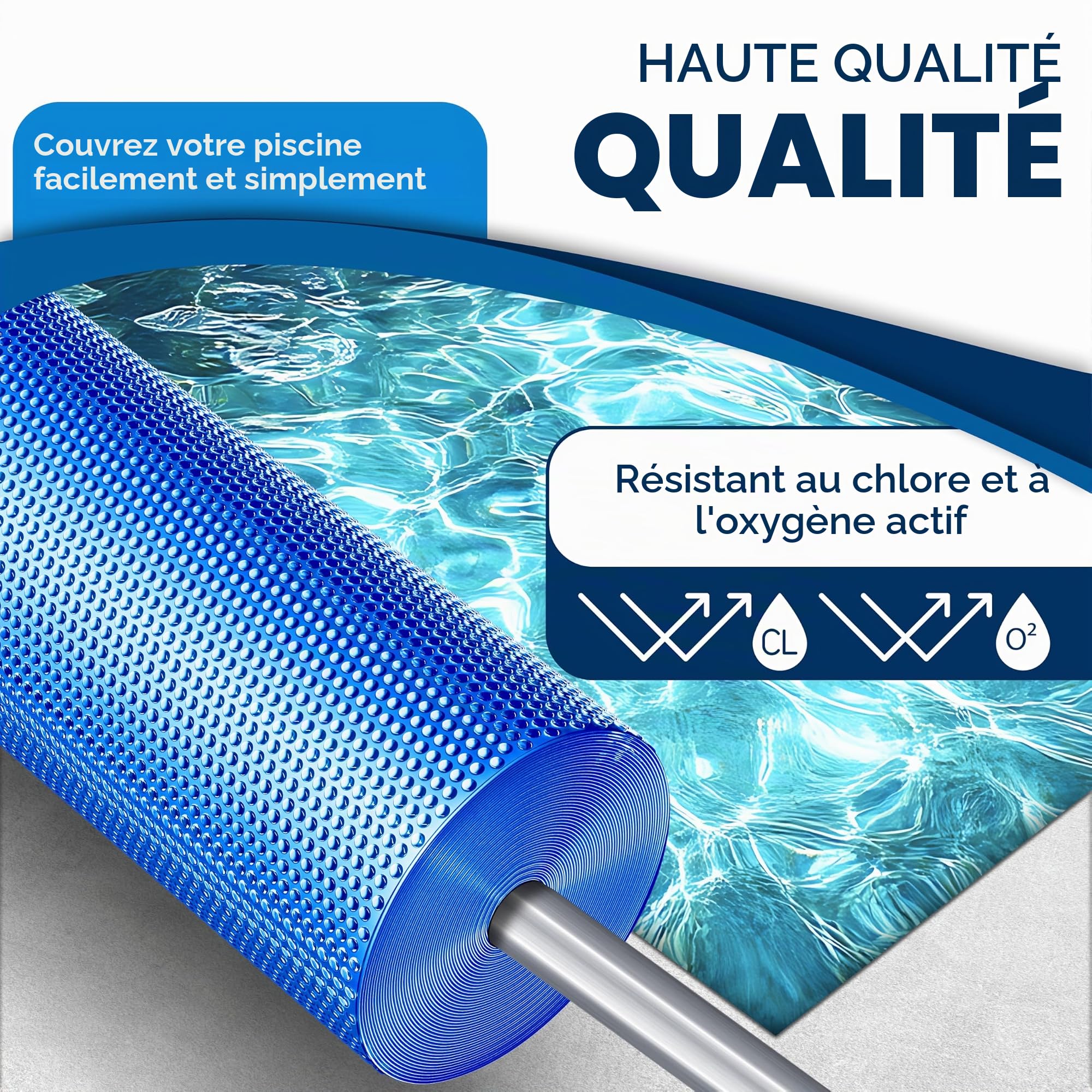 KESSER® Film solaire de piscine 400 µm, Bâche solaire rectangulaire 700 x 400 cm, Bâche de protection solaire flexible à découper, Bâche de piscine pour chauffage de l'eau, Couverture solaire avec