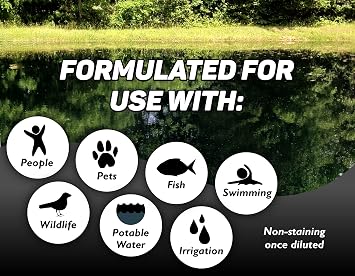 Black Out Lake and Pond Dye - One Gallon of Professional Lake & Pond Dye Treats Up to 1 Acre Deep Black Color - Safe for Fish, Wildlife, Pets & Children