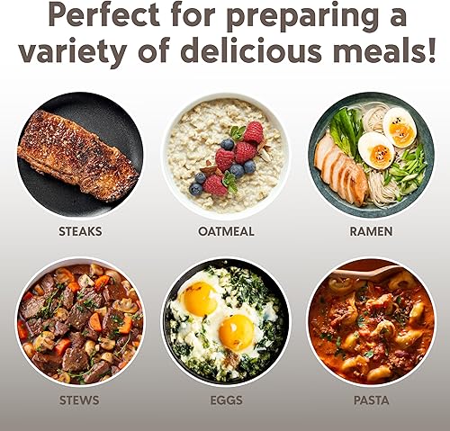 Miniatura 6 de COOK WITH COLOR Olla caliente eléctrica, mini olla de 1.6 L, potencia de 700 W, superficie antiadherente, protección térmica de corte, perfecta para