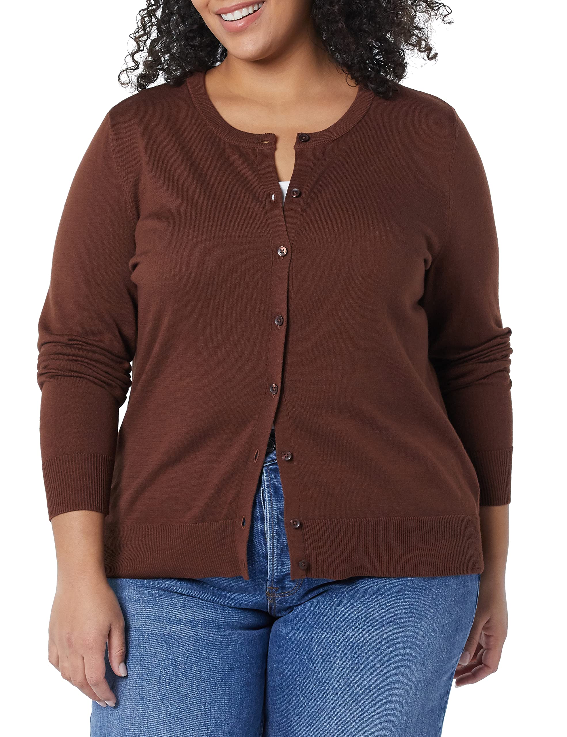 Amazon Essentials Cardigan Girocollo Leggero (Taglie Forti Disponibili) Donna