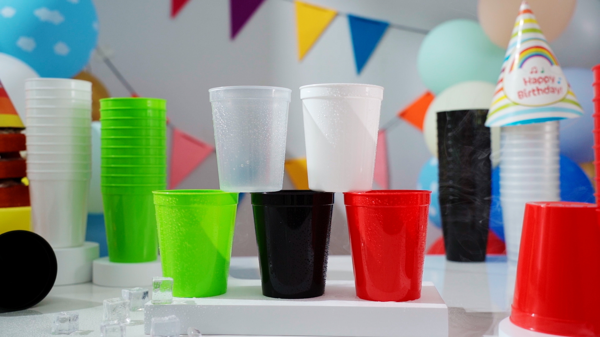 200 Blanko Stadionbecher Aus Kunststoff – Transparent, Stapelbar, Perfekt Für Partys & DIY