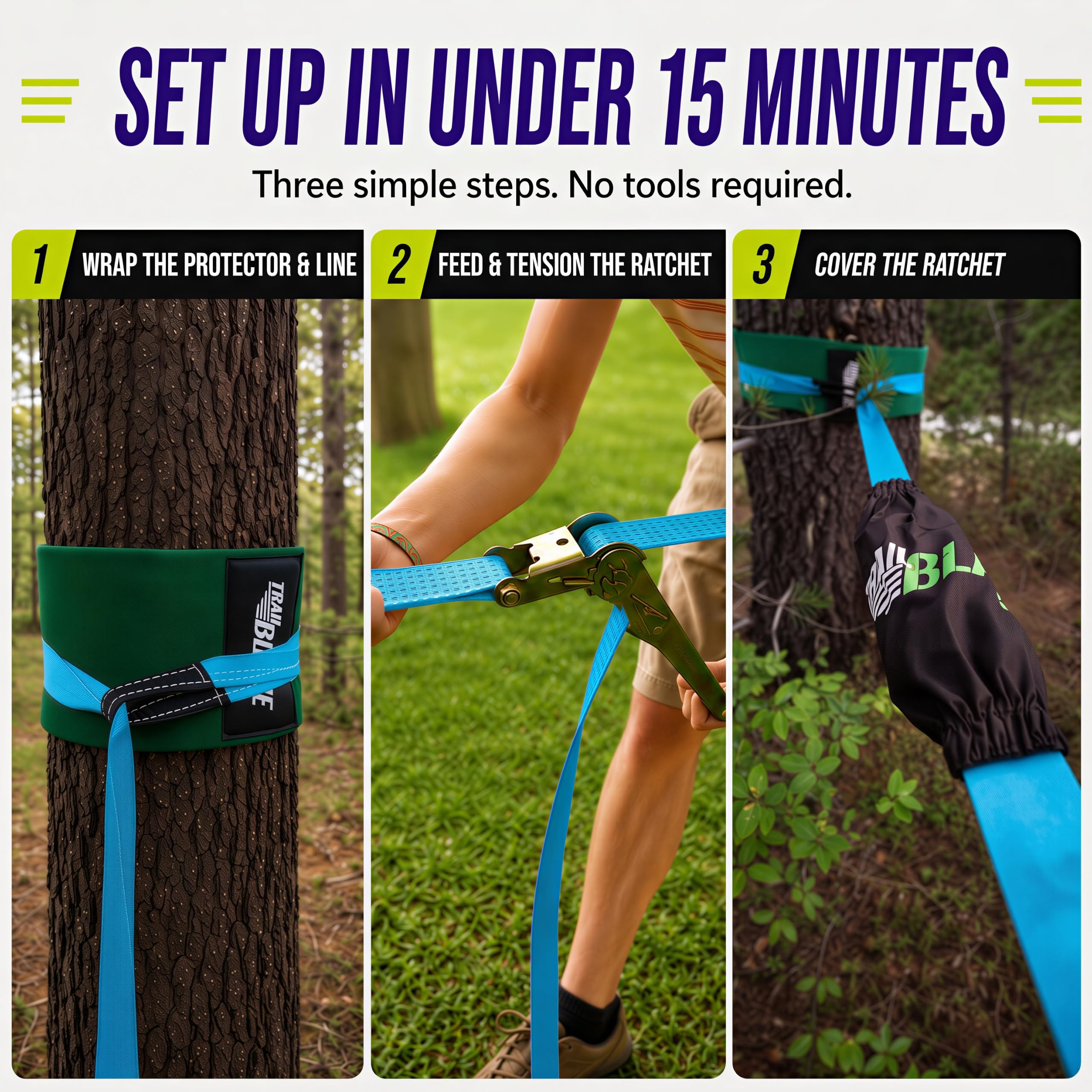 Amazon.com : Essential Slackline Kit - 60ft Slack Lines for
