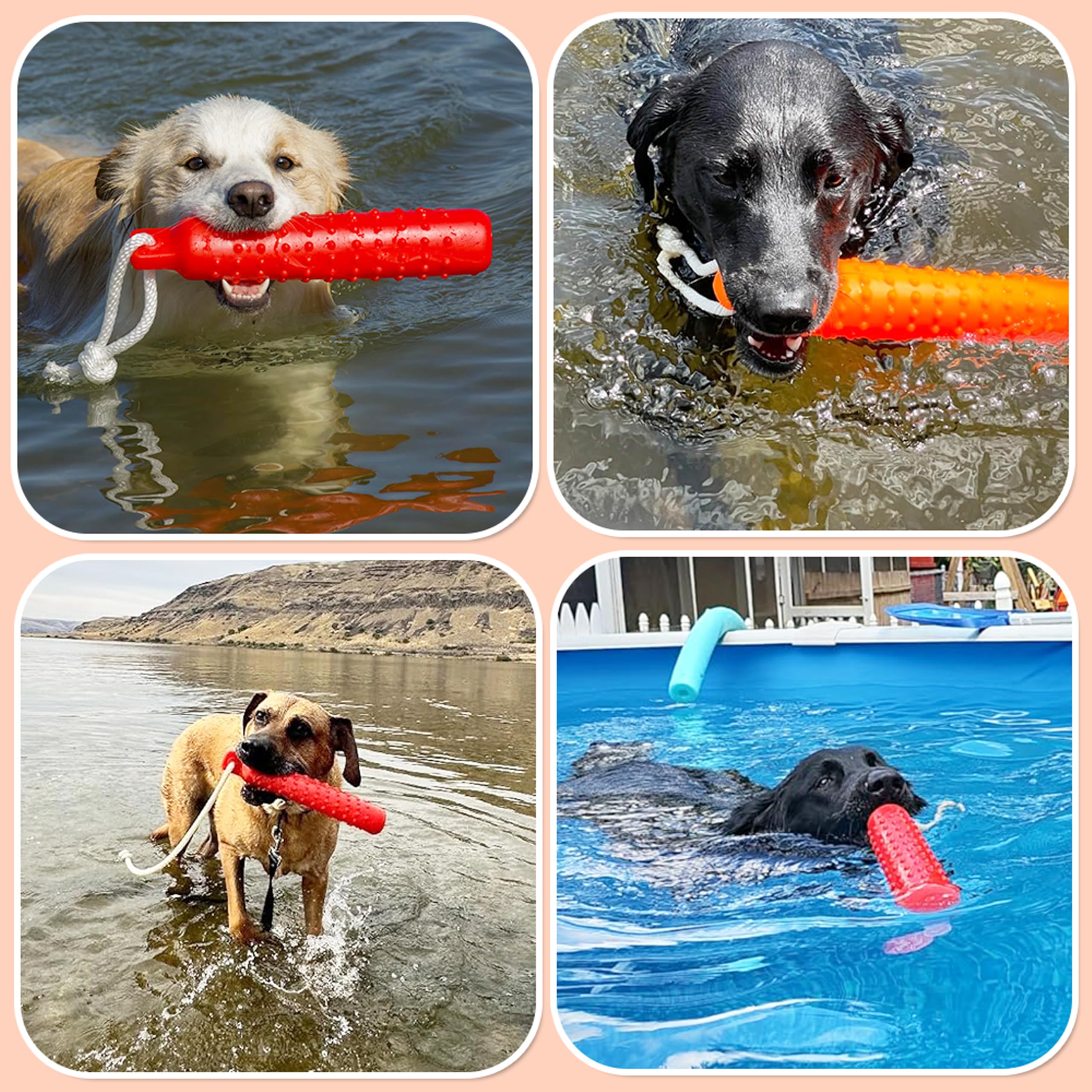 Wasserspielzeug für Hunde, 2 Stück, schwimmende Stoßstange, Apportierspielzeug, Schnuller