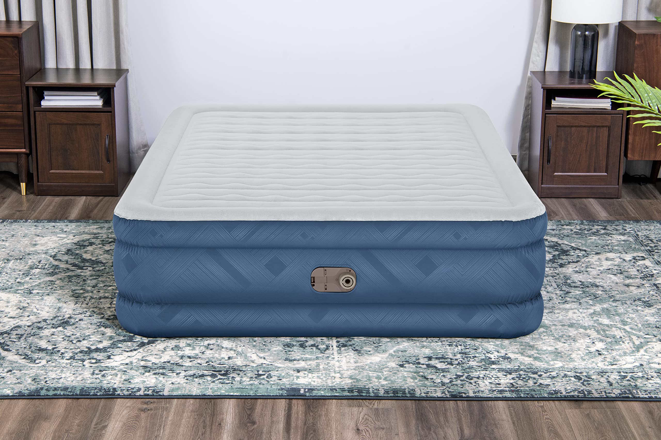 80" x 60" x 18"/2.03m x 1.52m x 46cm Fortech Snugable Top Air Mattress Queen Built-in AC Pump