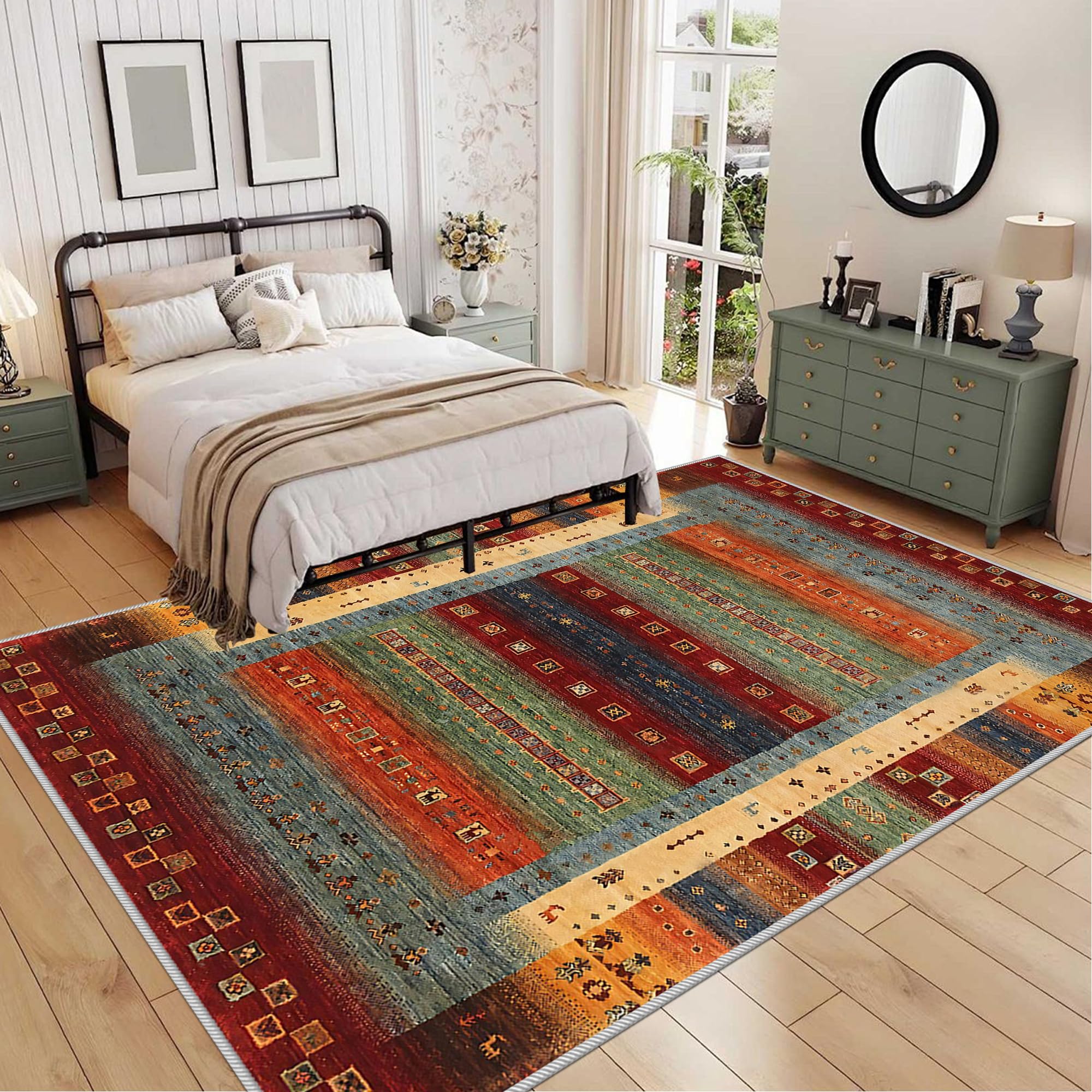 Dywany do salonu Duże dywany nadające się do prania w pralce, antypoślizgowe maty obszarowe, dywany kuchenne dywan do salonu jadalnia sypialnia 170 x 210 cm