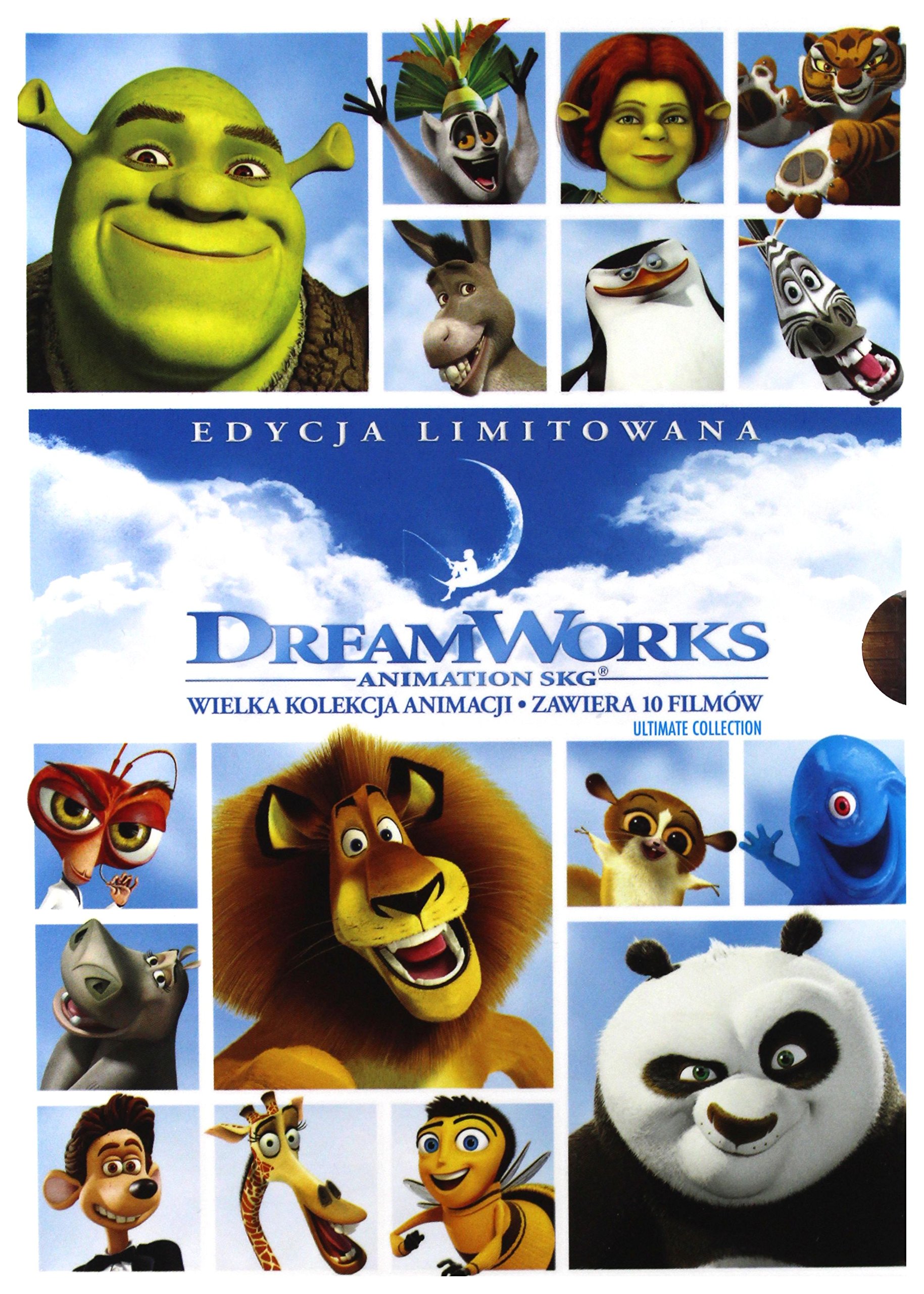 Monsters vs Aliens / Over the Hedge / Kung Fu Panda / Bee Movie / Flushed Away / Madagascar / Madagascar 2 / Shrek / Shrek 2 / Shrek the Third (BOX) [10DVD] [Region 2] (English audio. English subtitles)