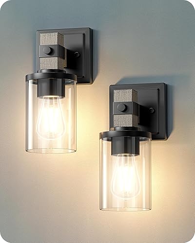 EDISHINE Juego de 2 apliques de pared, luces de tocador de granja para baño, lámparas de pared de 1 luz, lámparas industriales de montaje en pared disponible en Yaxa Costa Rica