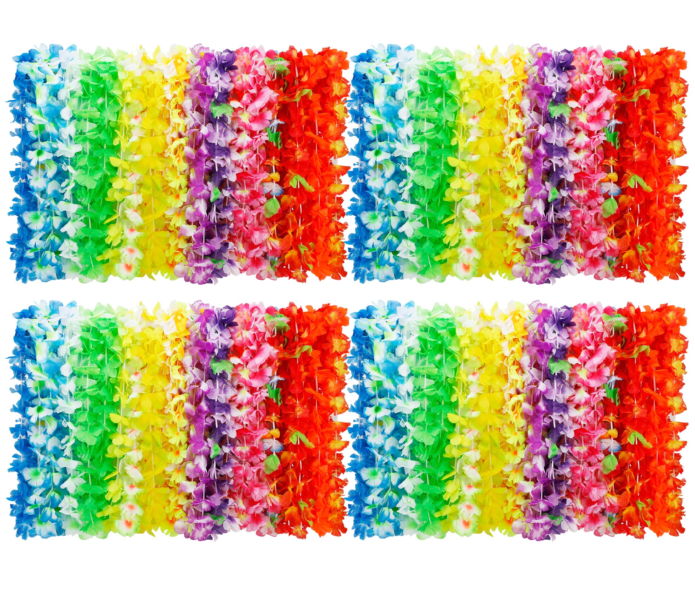 200 Stück hawaiianische Leis Bulk, bunte Luau-Party-Dekorationen, Seidenblumen, Leis-Halskette, tropische hawaiianische Masse, Hula-Tanz-Party-Dekoration, Hawaii-Blume, Leis, Sommer, Strand, Pool,