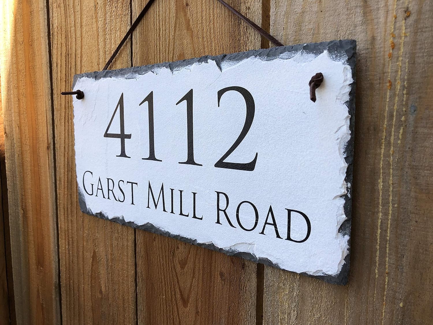 Ink Personalized Slate Stone Address Plaque - Address Signs for Houses - Customized House Sign - Outdoor House Number - Wall Decor Home Address Numbers (18"x8")