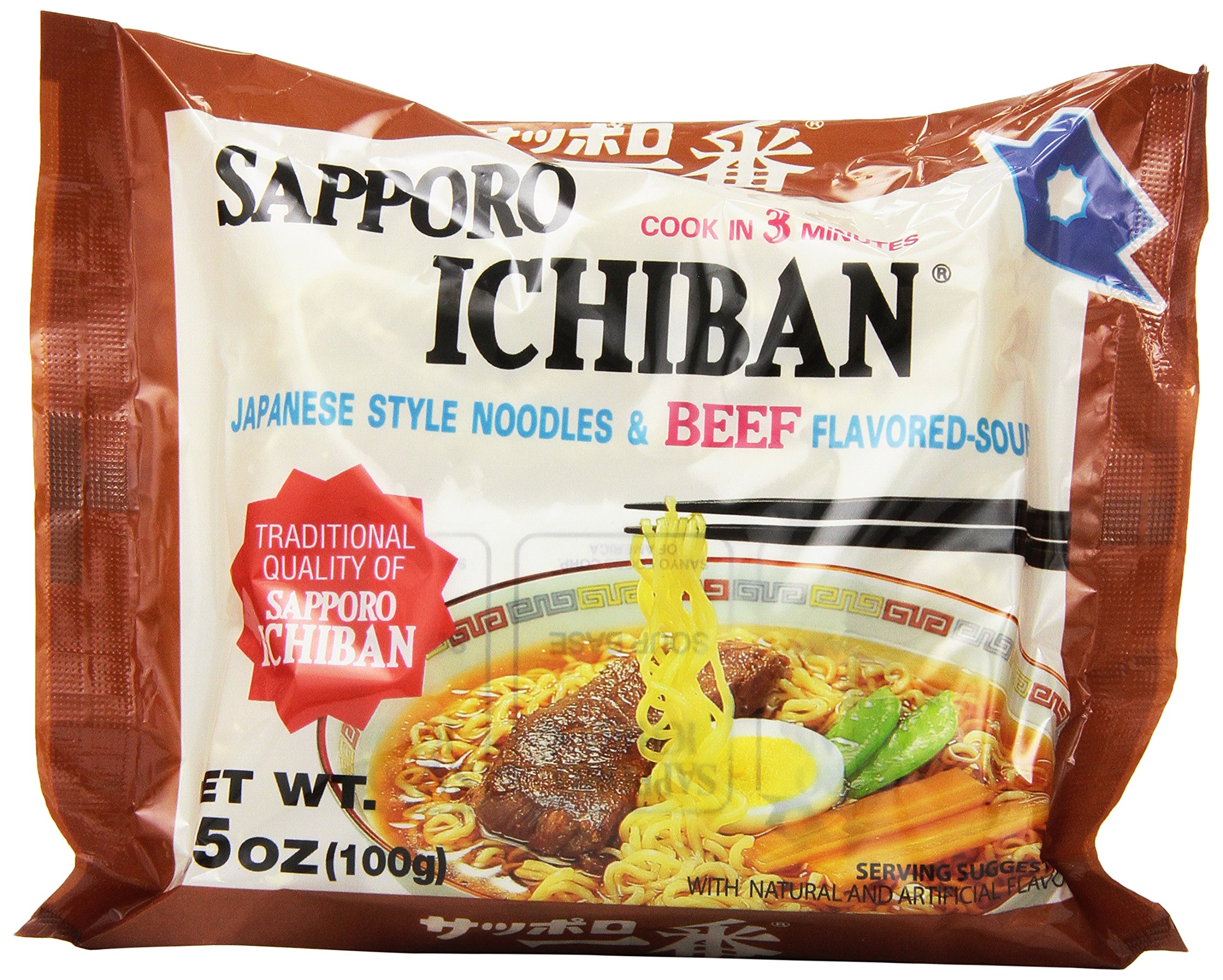 S'Proichi Sapporo Beef Flavored Ramen Noodles, 3.50 Ounce (Pack of 24)