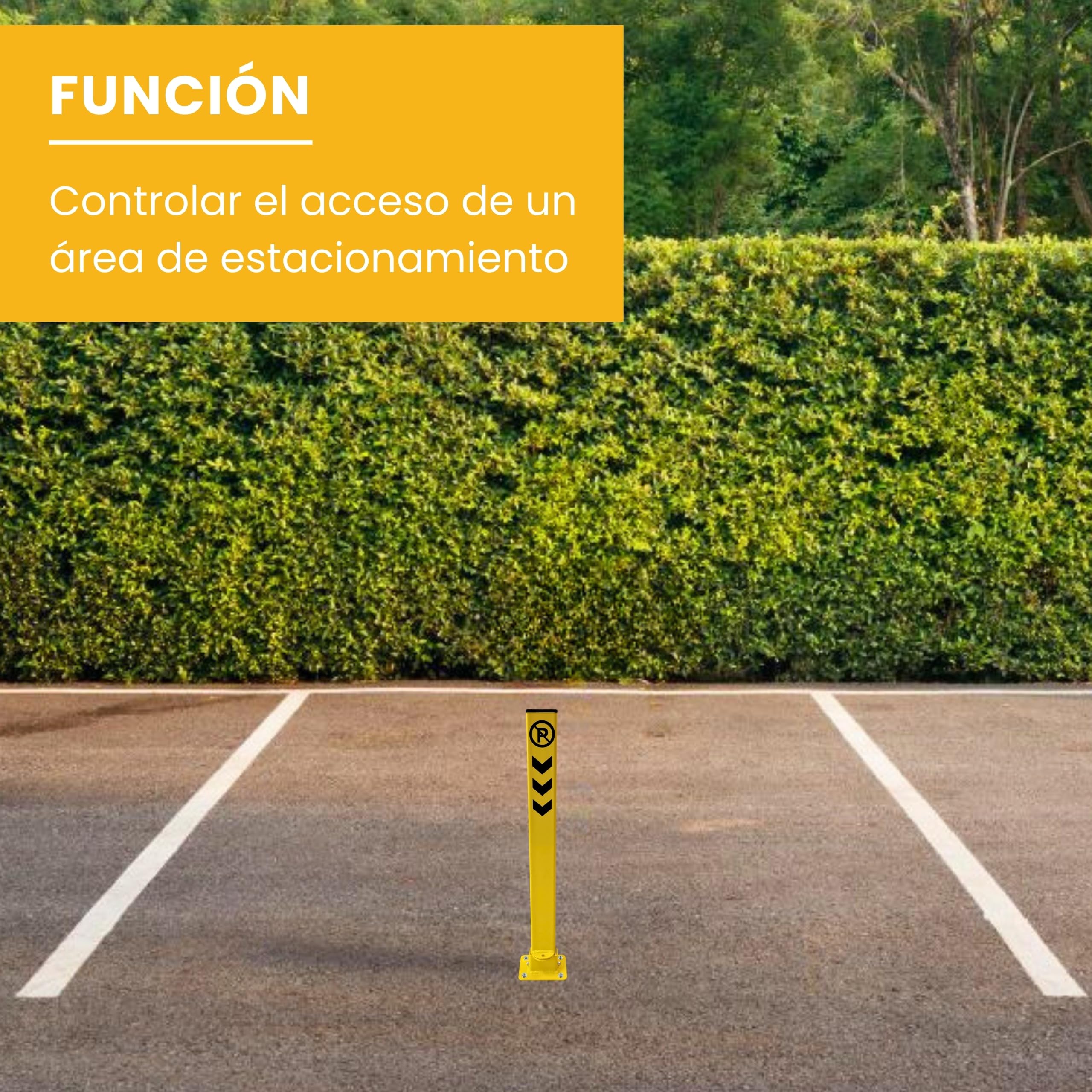 PARKING FACIL | Recinzione per parcheggio/Cepo Parcheggio Modello Palo | Blocco manuale con lucchetto | Colore giallo | Include viti e lucchetto | 1 pezzo
