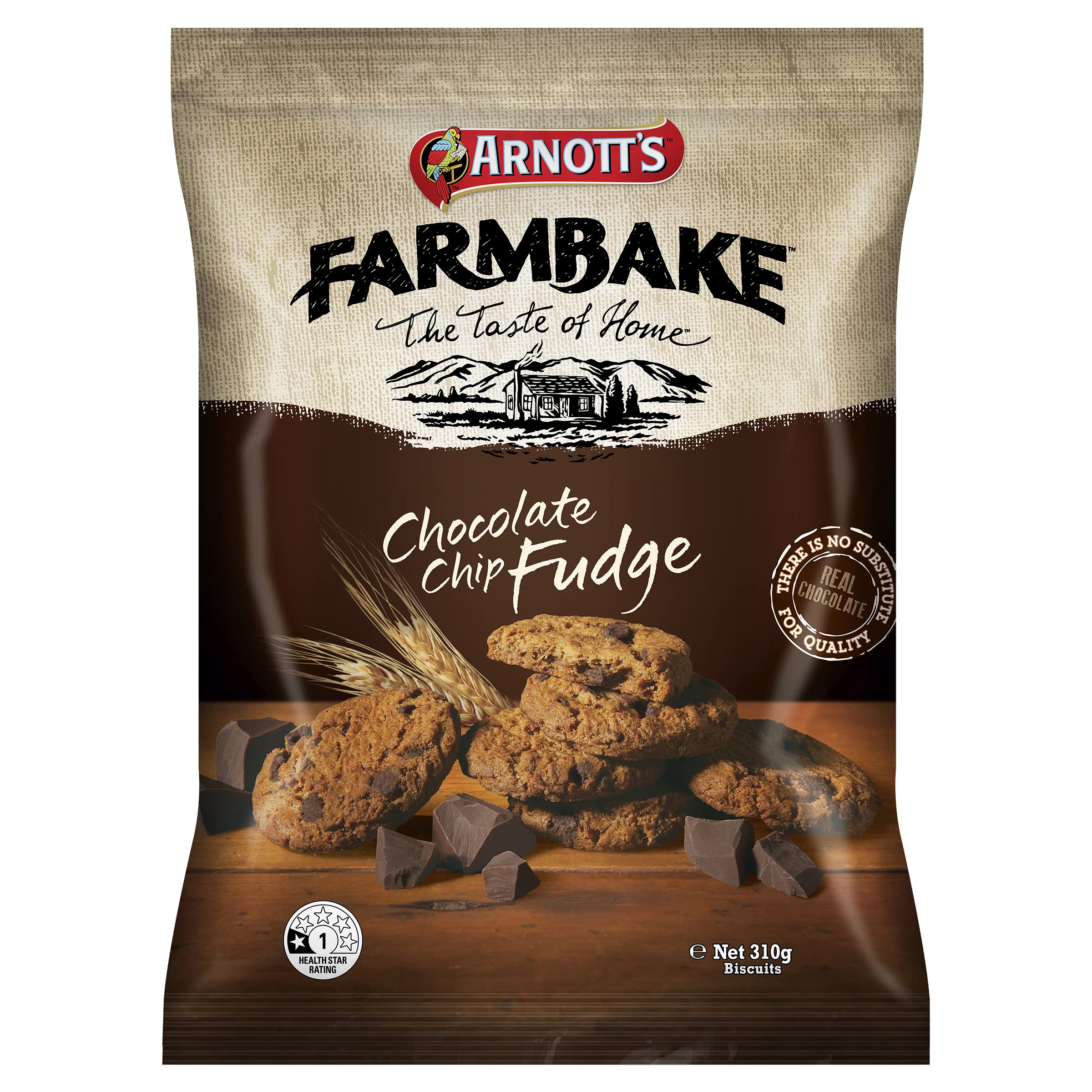 Arnott's Farmbake Chocolate Chip Fudge Cookies, 310 Grams